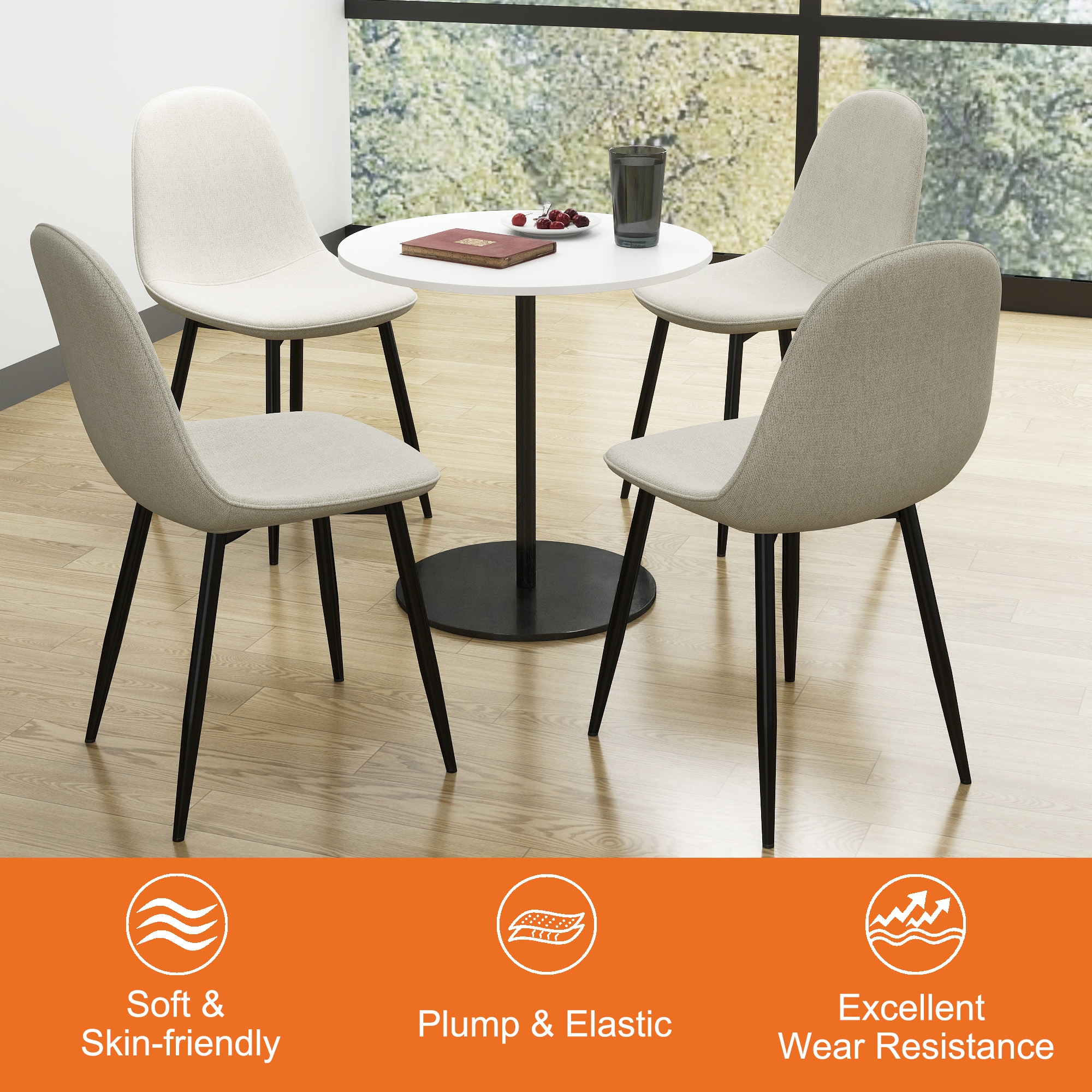 Homy Casa CHARLTON BEIGE Dining-Chairs - View #9