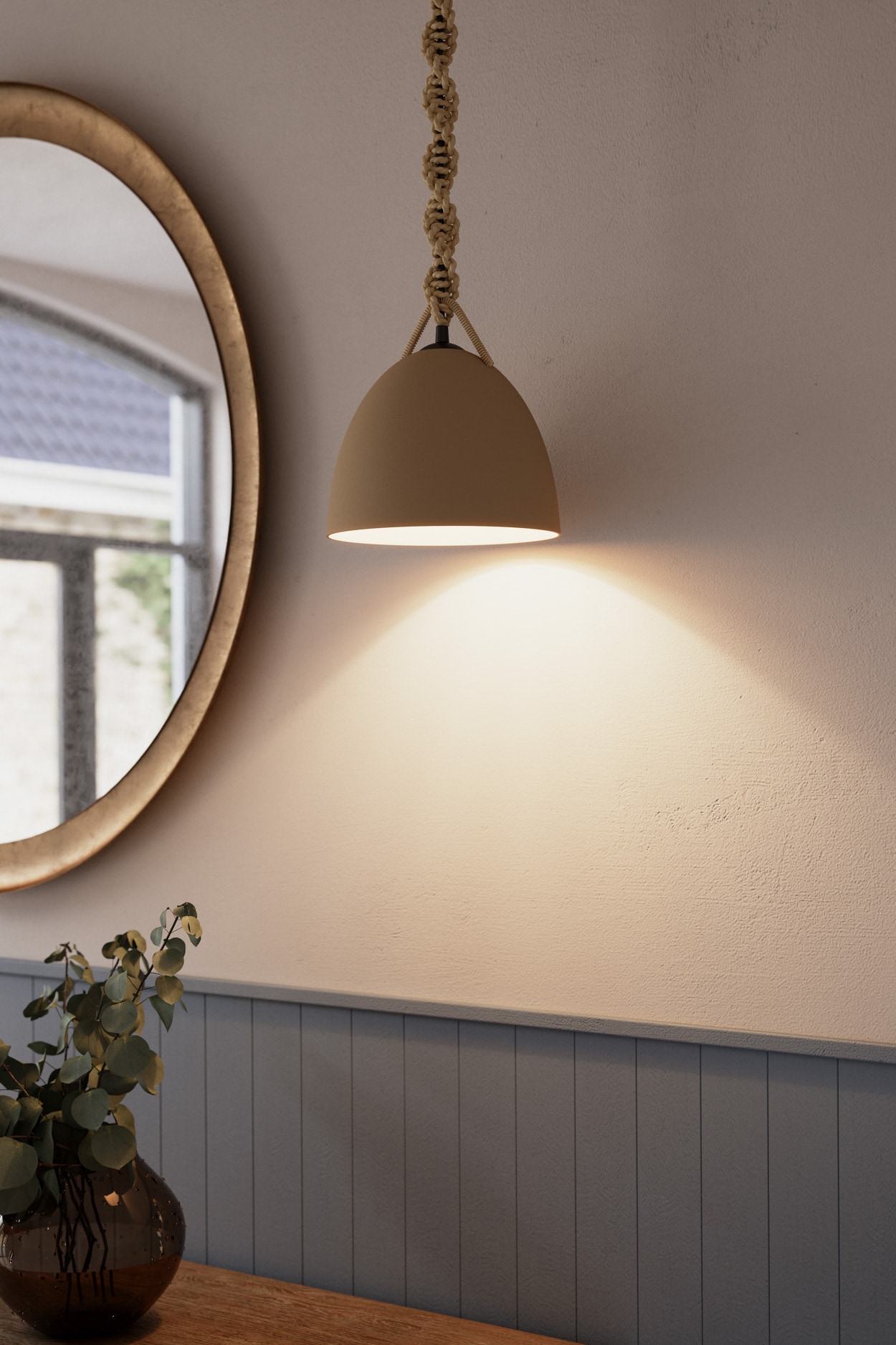 Minka Lavery - Cordon 1 -Light Dark Bronze Transitional Tinted glass Ceramic Dome Mini Hanging Pe...