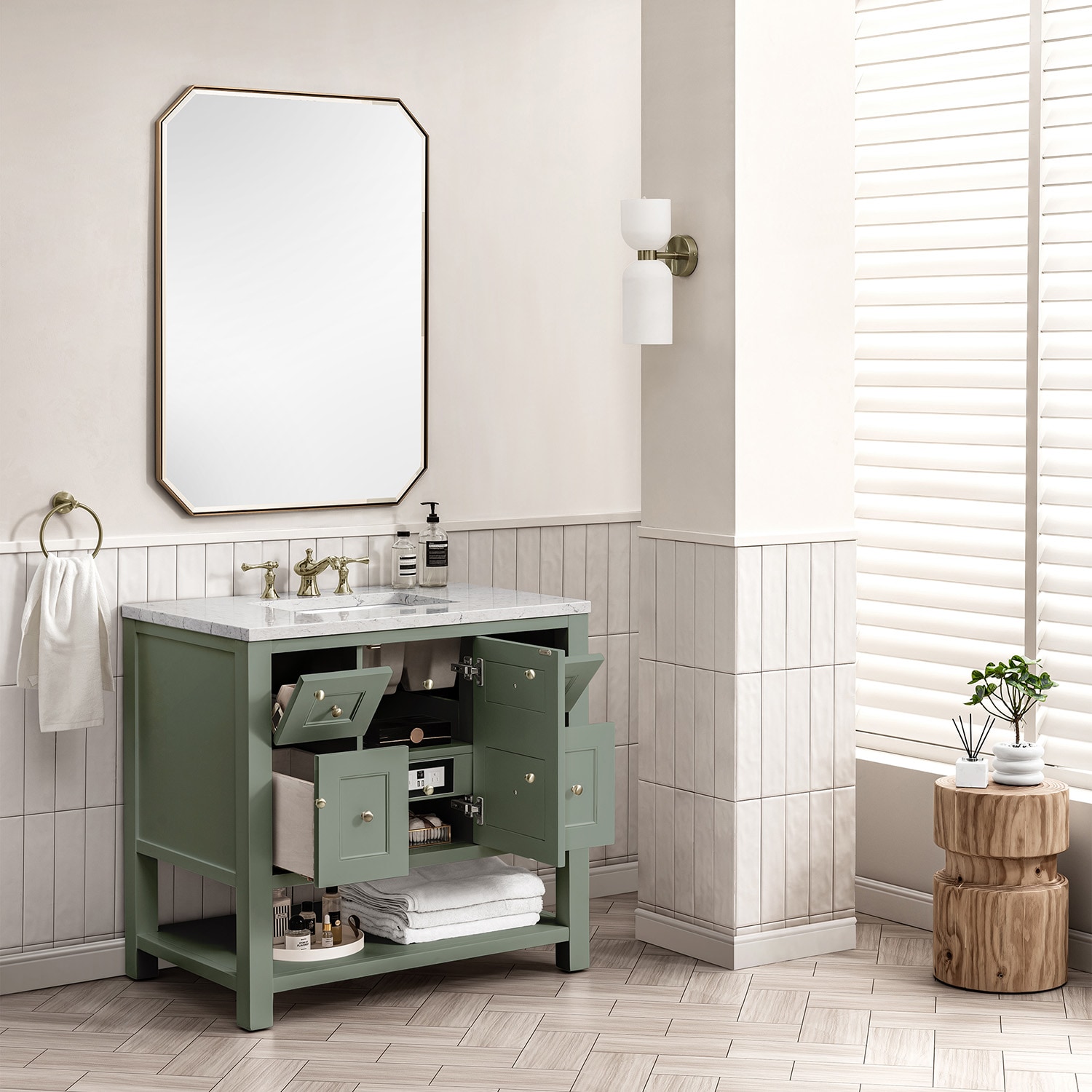 MDF, Gaia Classic Wall-Mounted MDF Bathroom Cabinet - 1 drawer