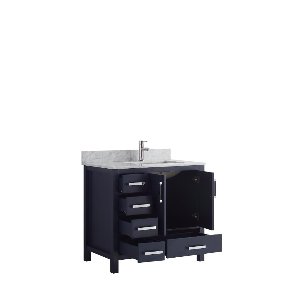 Lexora Jacques 36-in Navy Blue Undermount Single Sink Bathroom Vanity ...