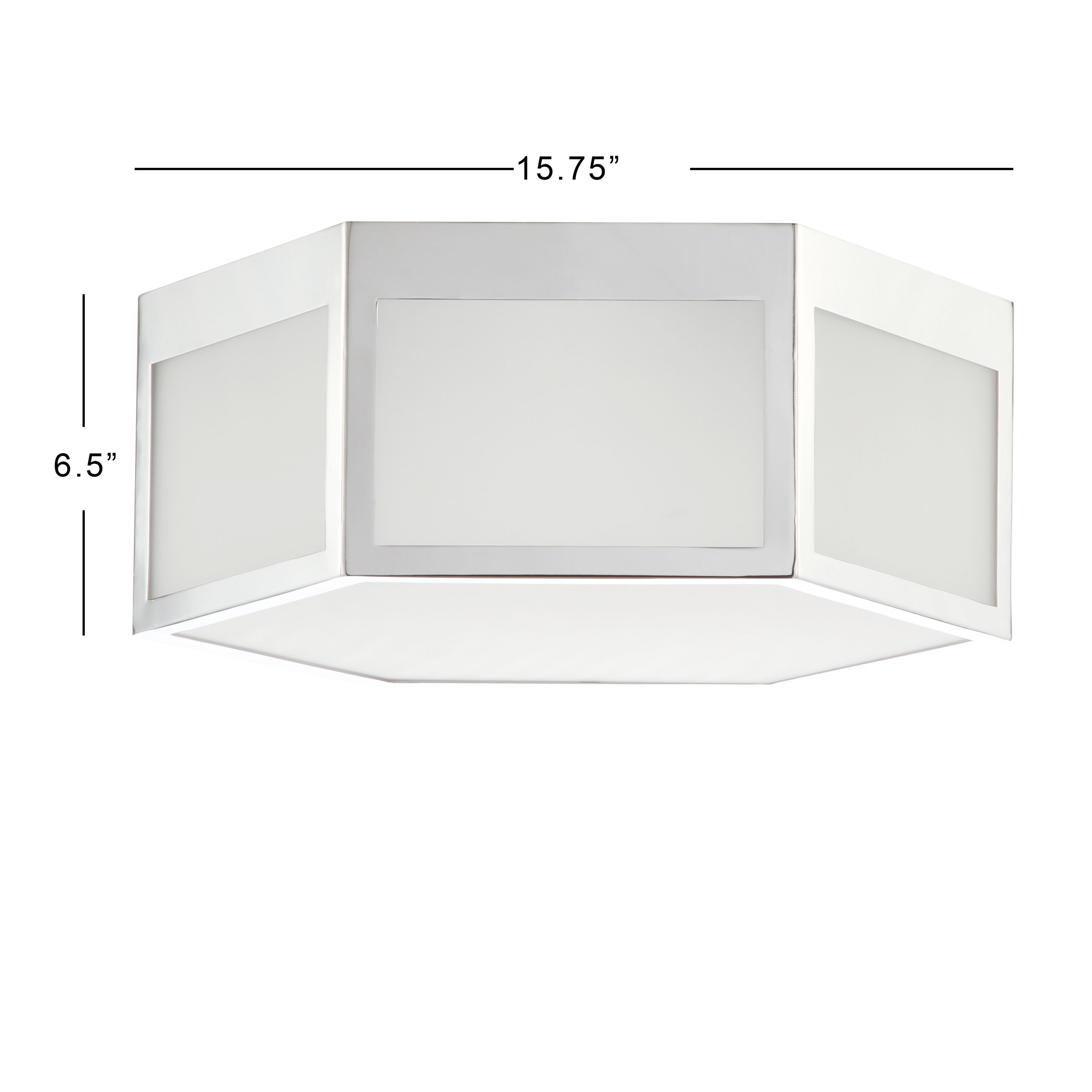 Moderno Classic 15.75" Chrome Hexagon LED Flush Mount