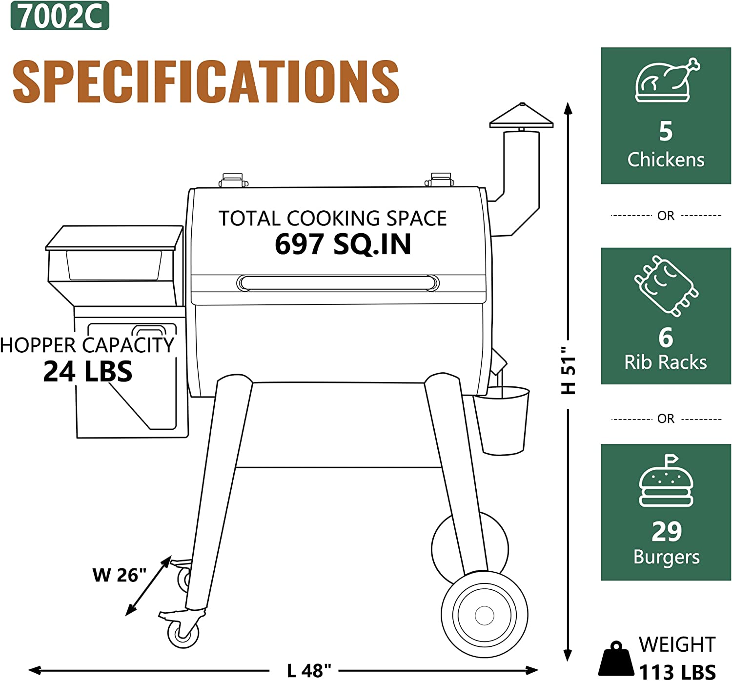 Z GRILLS ZPG-7002C Pellet-Grills - View #6