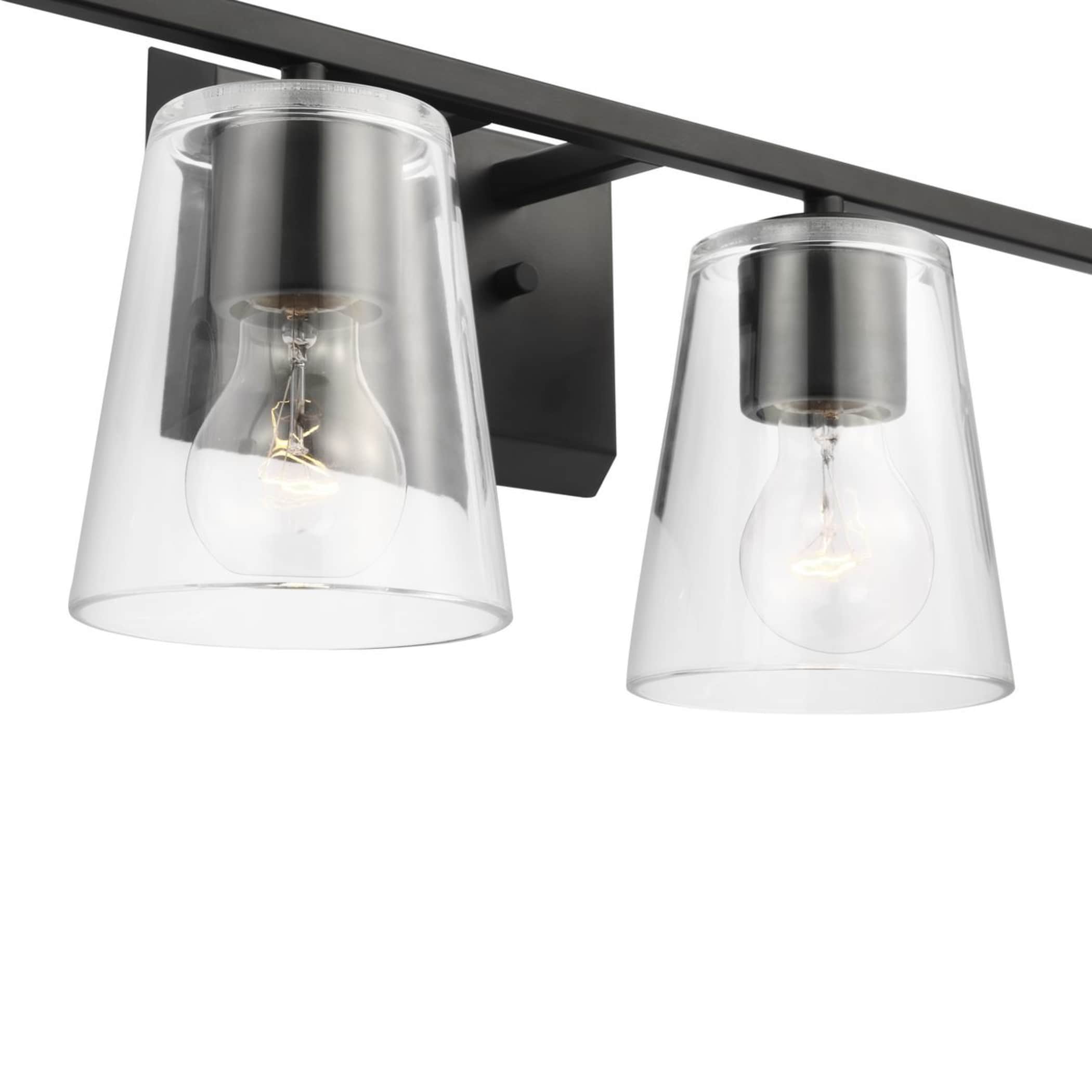 Vertex Matte Black Dimmable Four-Light Bath Fixture