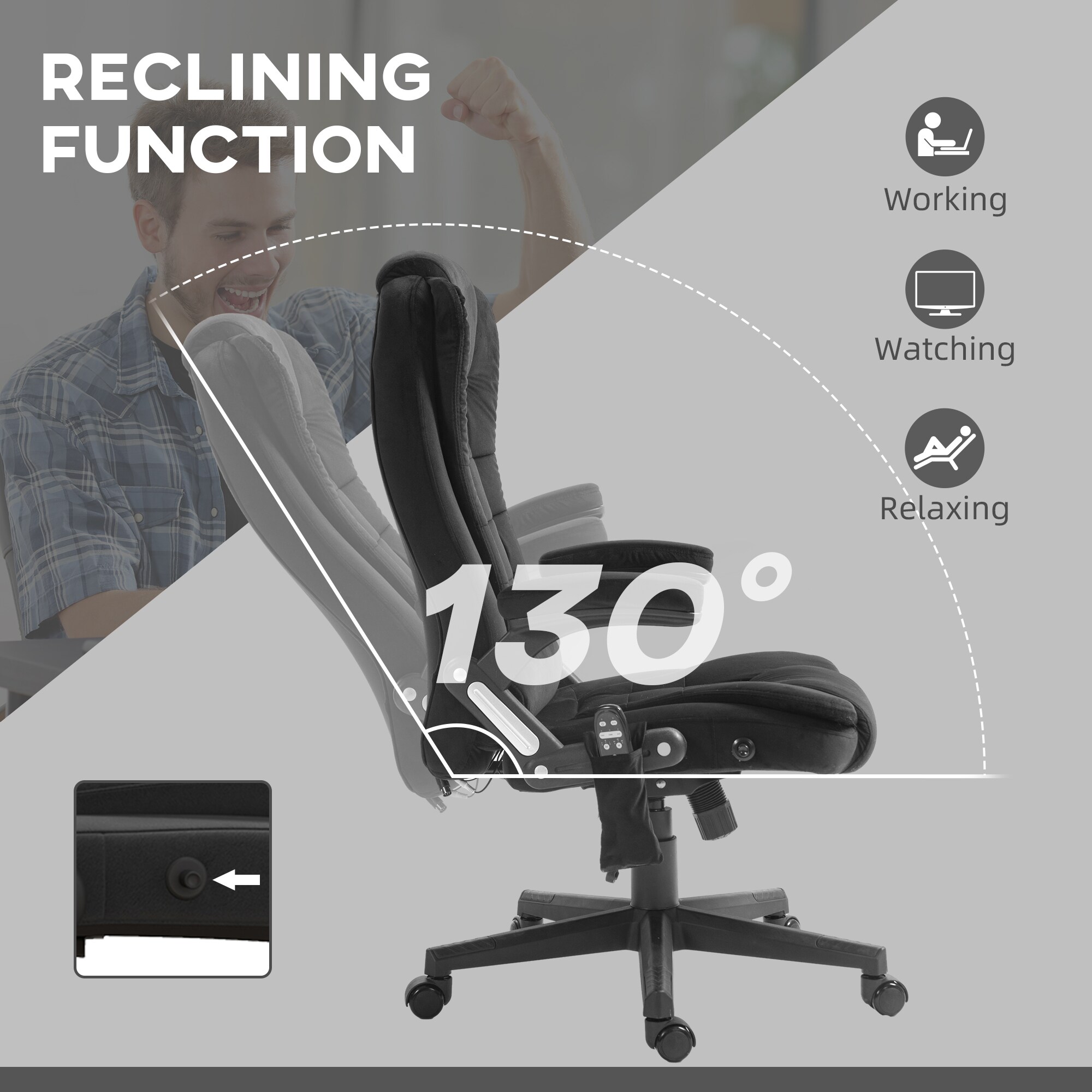 HomCom 921-171V86BK Office-Chairs - View #4
