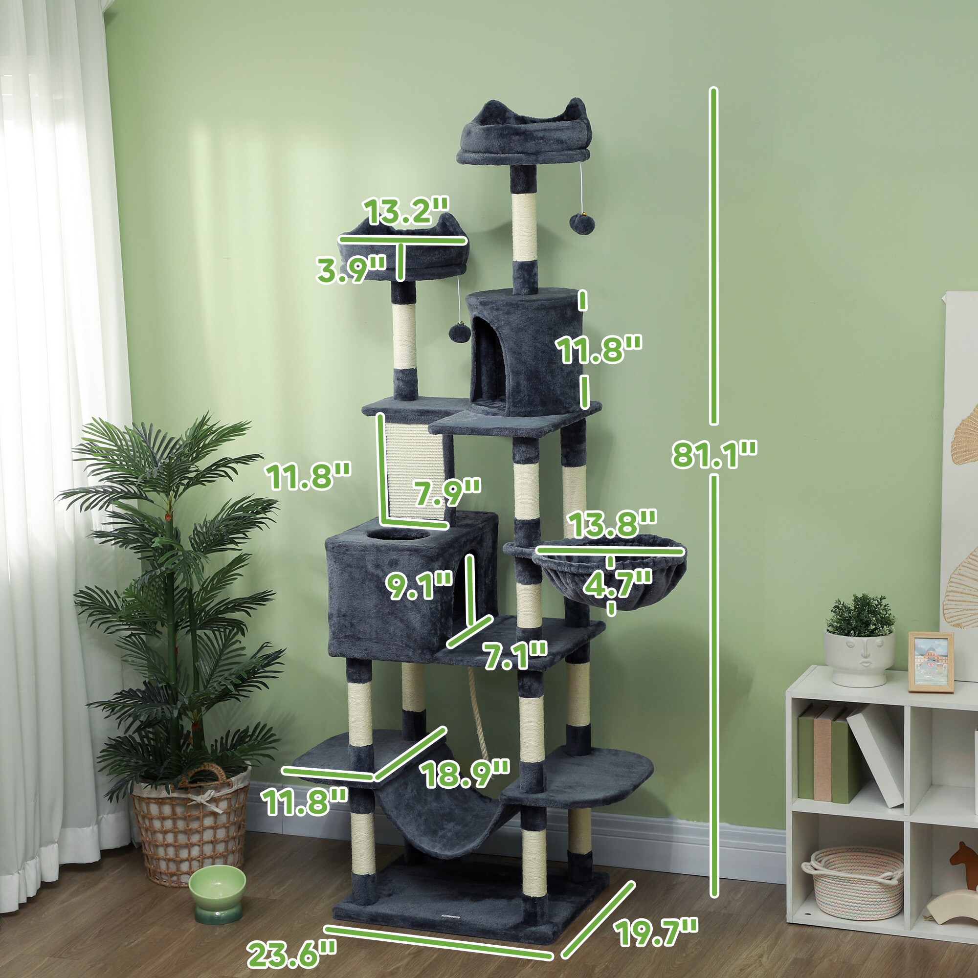 PawHut D30-873V00CG Cat-Trees - View #6