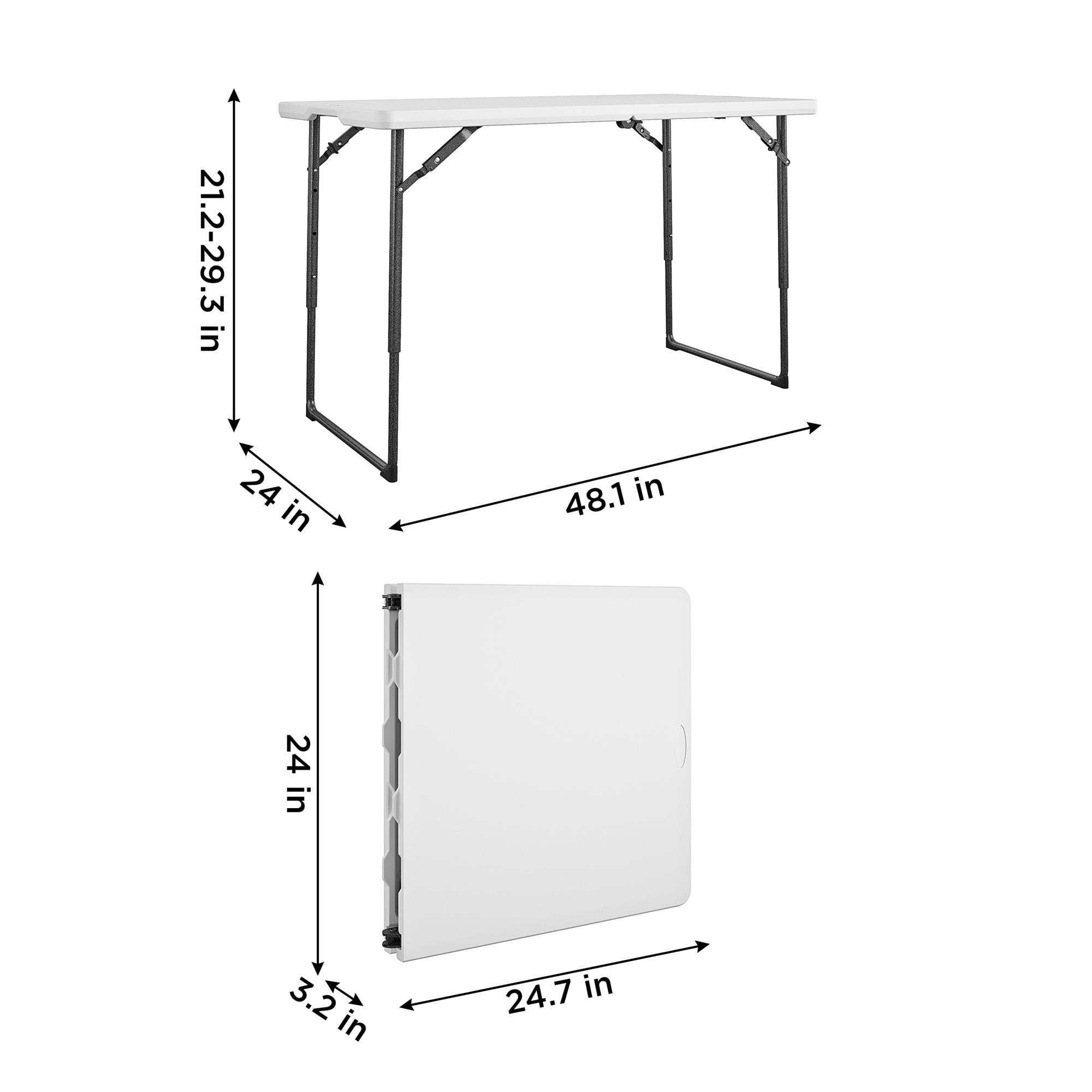 Cosco 2-ft x 4-ft Fold-in-half Indoor or Outdoor Rectangle Resin White ...