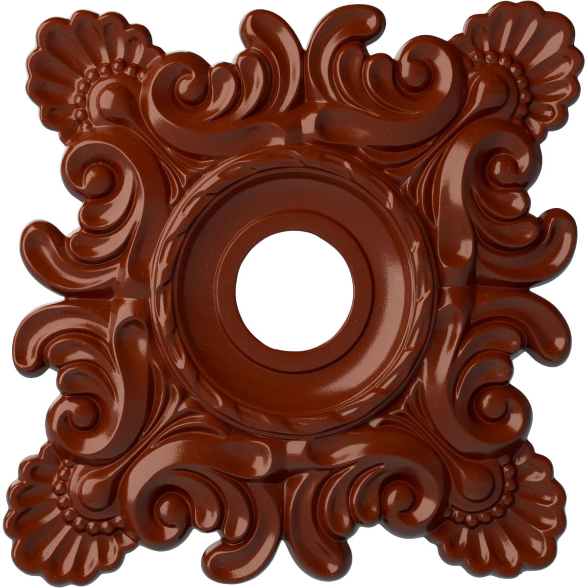 Ekena Millwork CM18CRFIF Crawley 18-in W x 18-in L Painted Firebrick Polyurethane Whole Ceiling Medallion