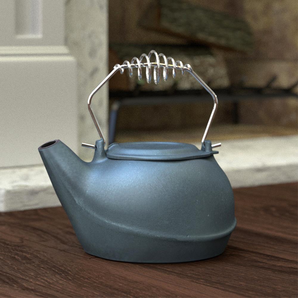 Vintage Cast Iron Campfire Tea Kettle Black Pot No. 8 with Swivel Lid  Humidifier