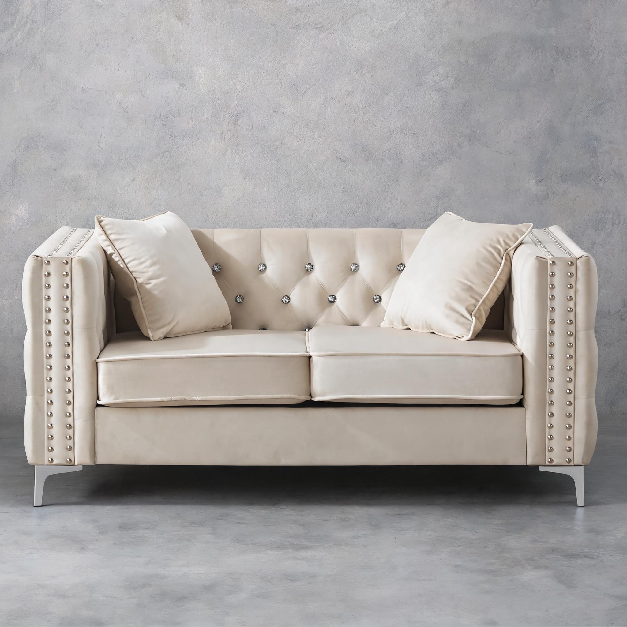 SunJet Loveseat with Product Dimensions: 63 x 34 x 30 cm and Velvet and ...
