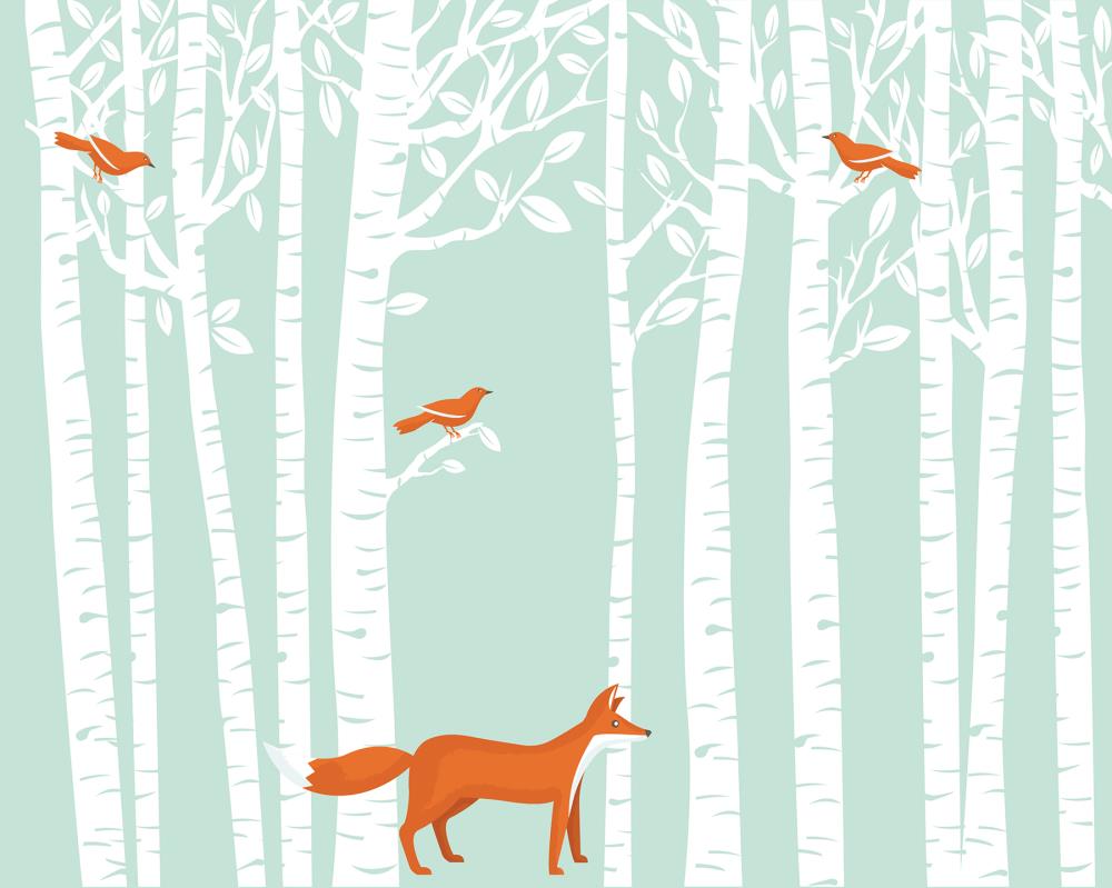 Wall Rogues WR50602 118-in W x 94-in H Self-adhesive Green Animals Wall Decal