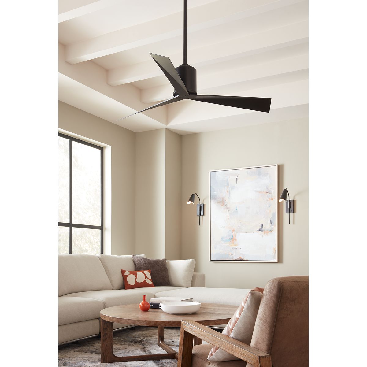 Paso 60'' Matte Black Industrial Ceiling Fan with Remote
