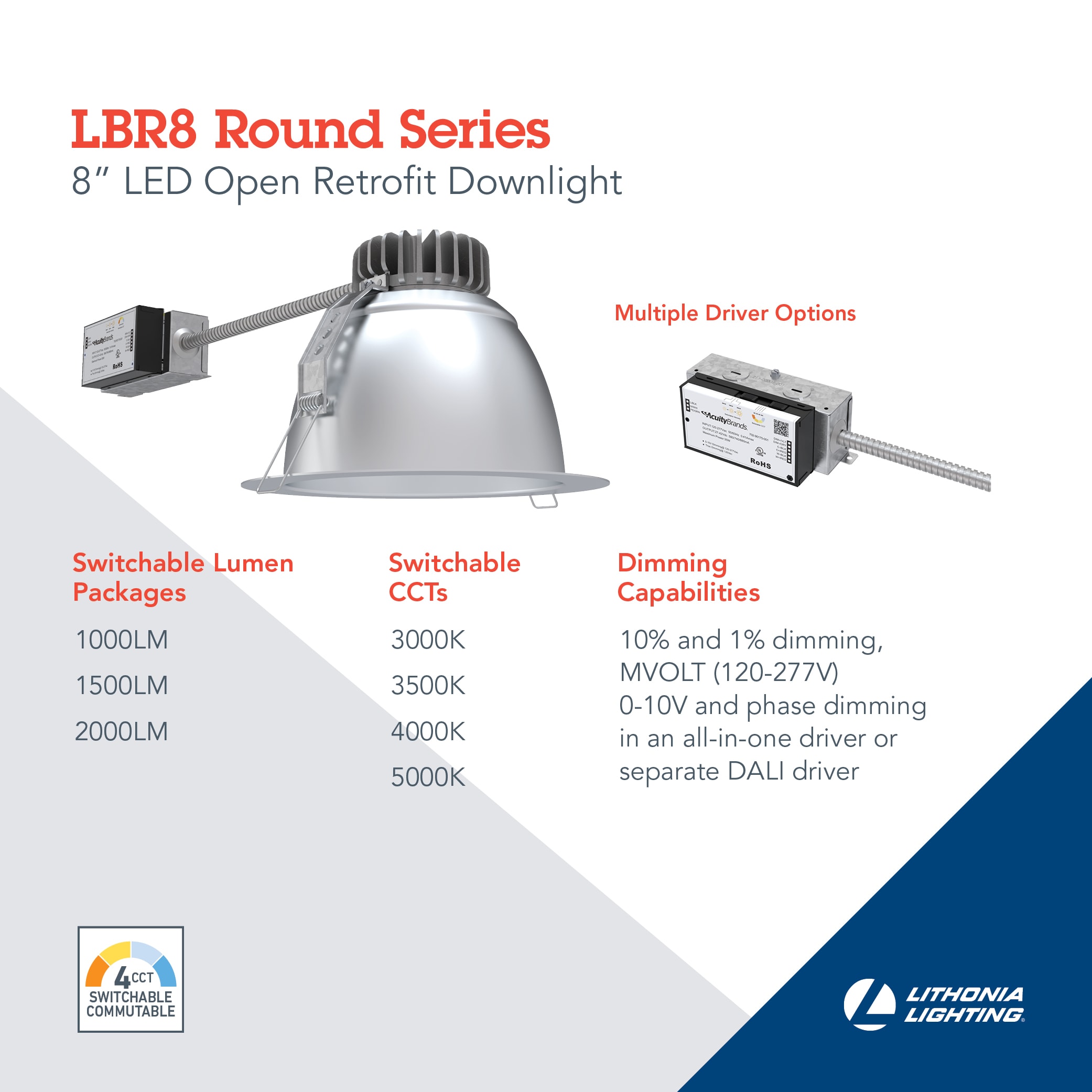 Lithonia Lighting LBR8ALO2SWW1ARLSSMWD Led-Retrofit-Downlight - View #3