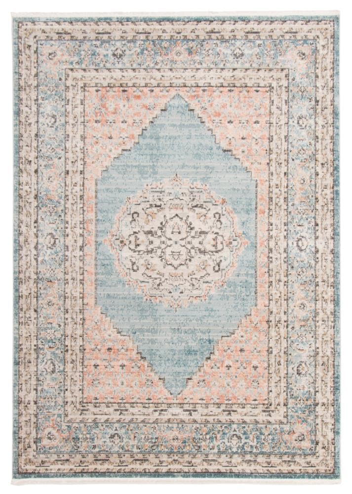 ECARPETGALLERY 346850 Serena 4 x 6 (ft) Loomed Polypropylene Blue Rectangular Indoor Distressed/Overdyed Area rug