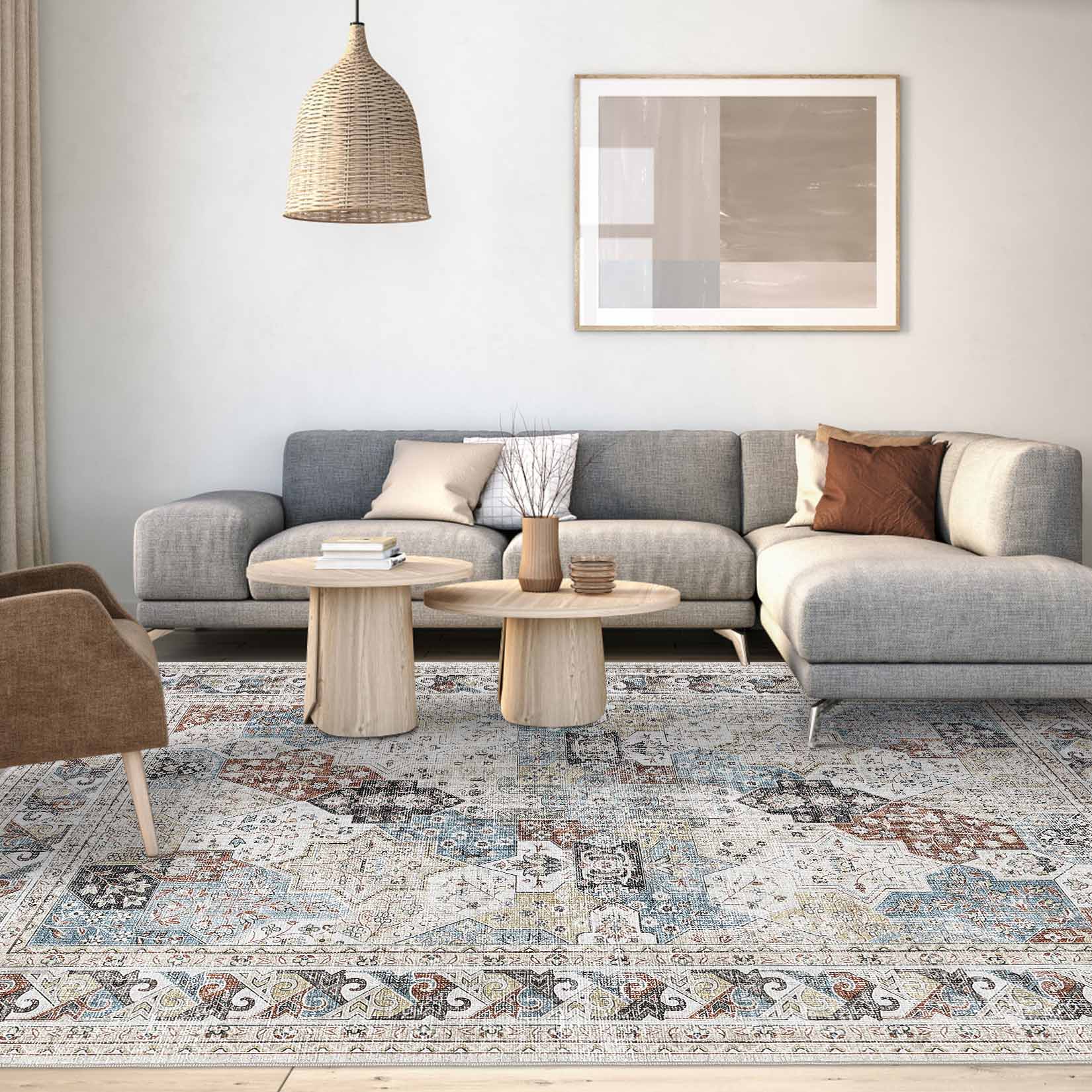 Garvee YXY-LO-PHO-10BJHLE0 10 x 13 (ft) Loomed Polyester Multi Color Rectangular Indoor Floral/Botanical Persian Machine washable Area rug