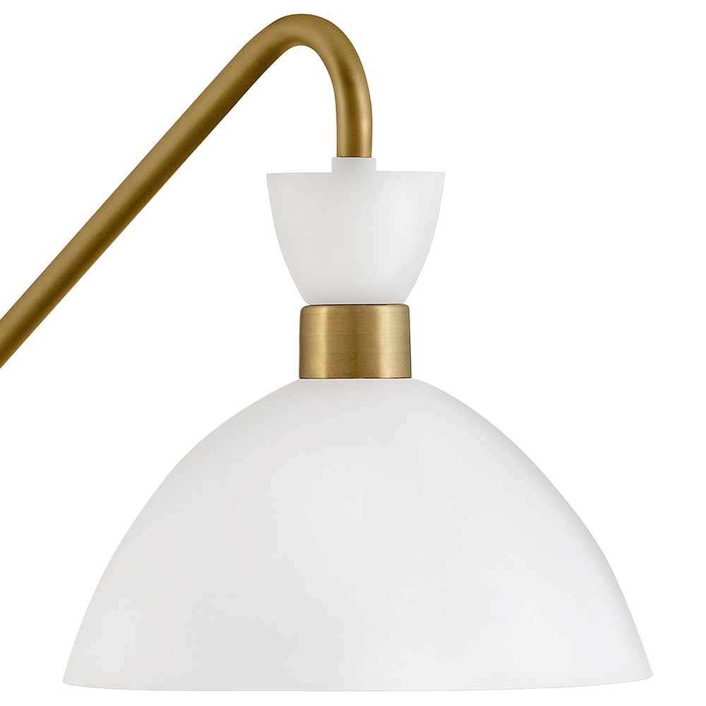 Lark Simon 8-in W 1-Light Matte White with Heritage Brass Accents ...