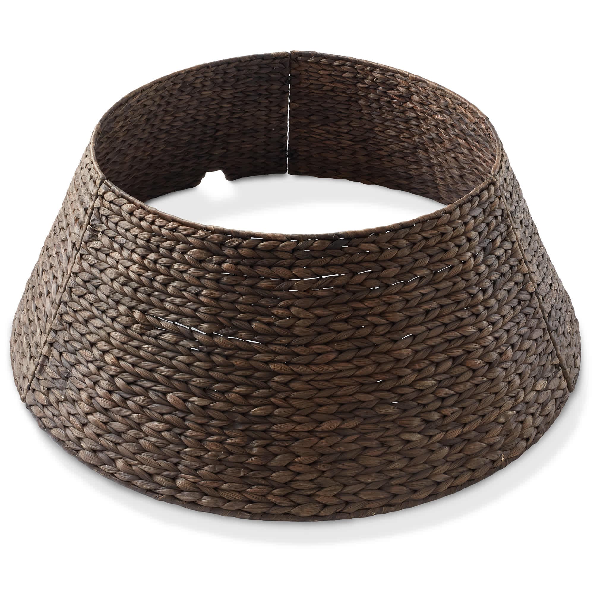 Casafield SZN-CLR-3223-BRN 32-in Water Hyacinth Christmas Tree Collar w/ Cord Cut Out - Espresso