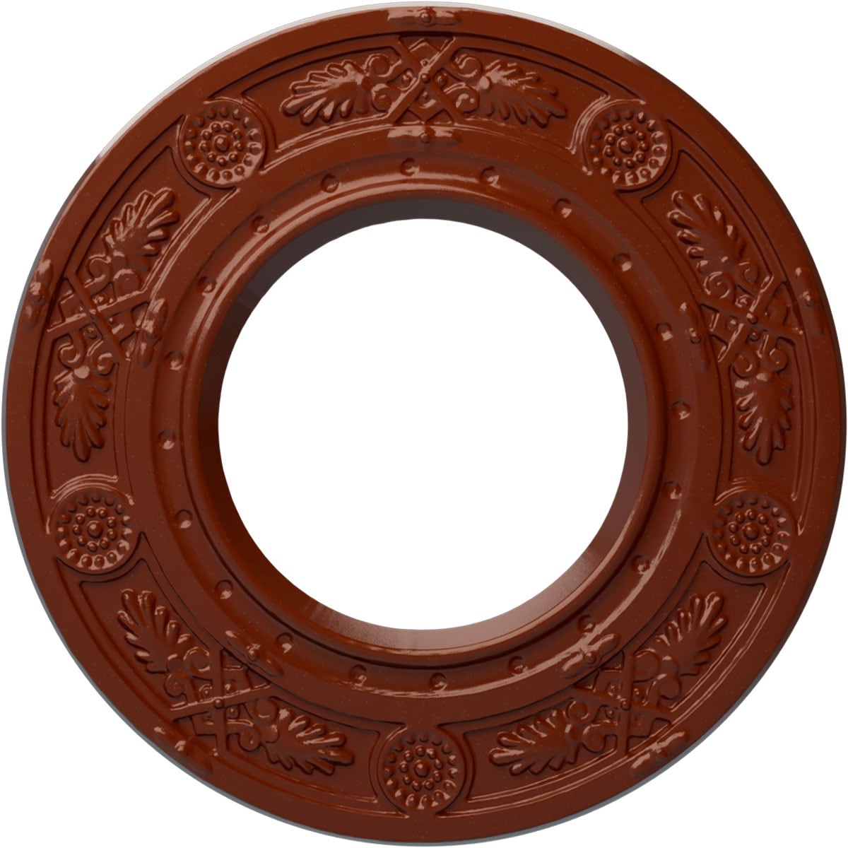 Ekena Millwork CM08DNFIF Daniela 8-in W x 8-in L Painted Firebrick Polyurethane Whole Ceiling Medallion