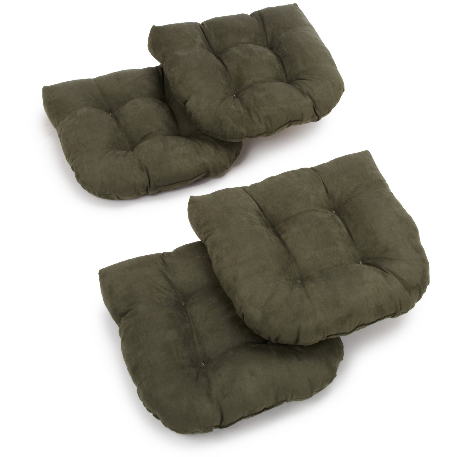 Blazing Needles 93184-4CH-MS-HG Hunter Green Solid Chair Cushion