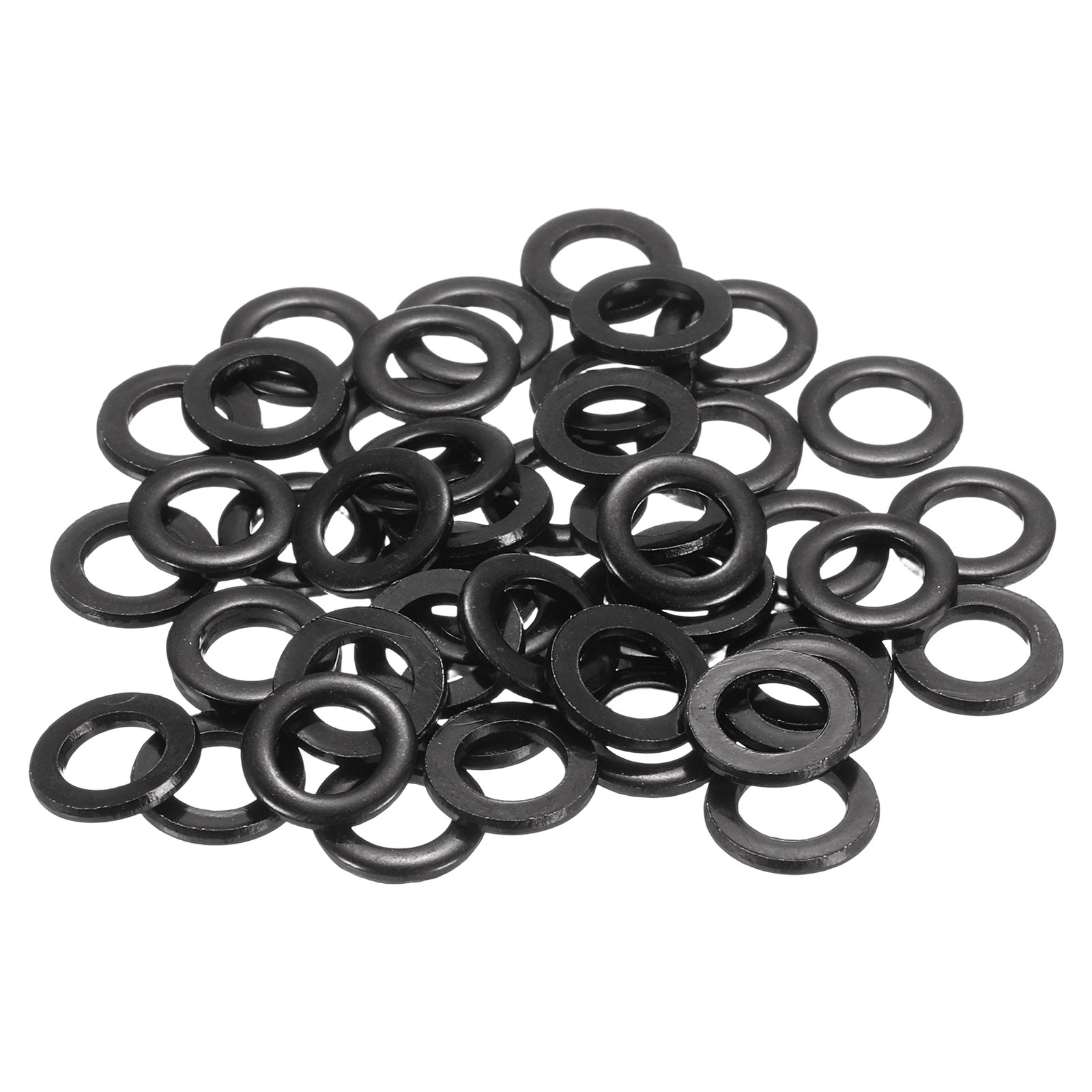 Unique Bargains 100pcs M6 Black Flat Washers 11mm Outer Diameter 304 Stainless Steel Metal Washer for Screws Bolts