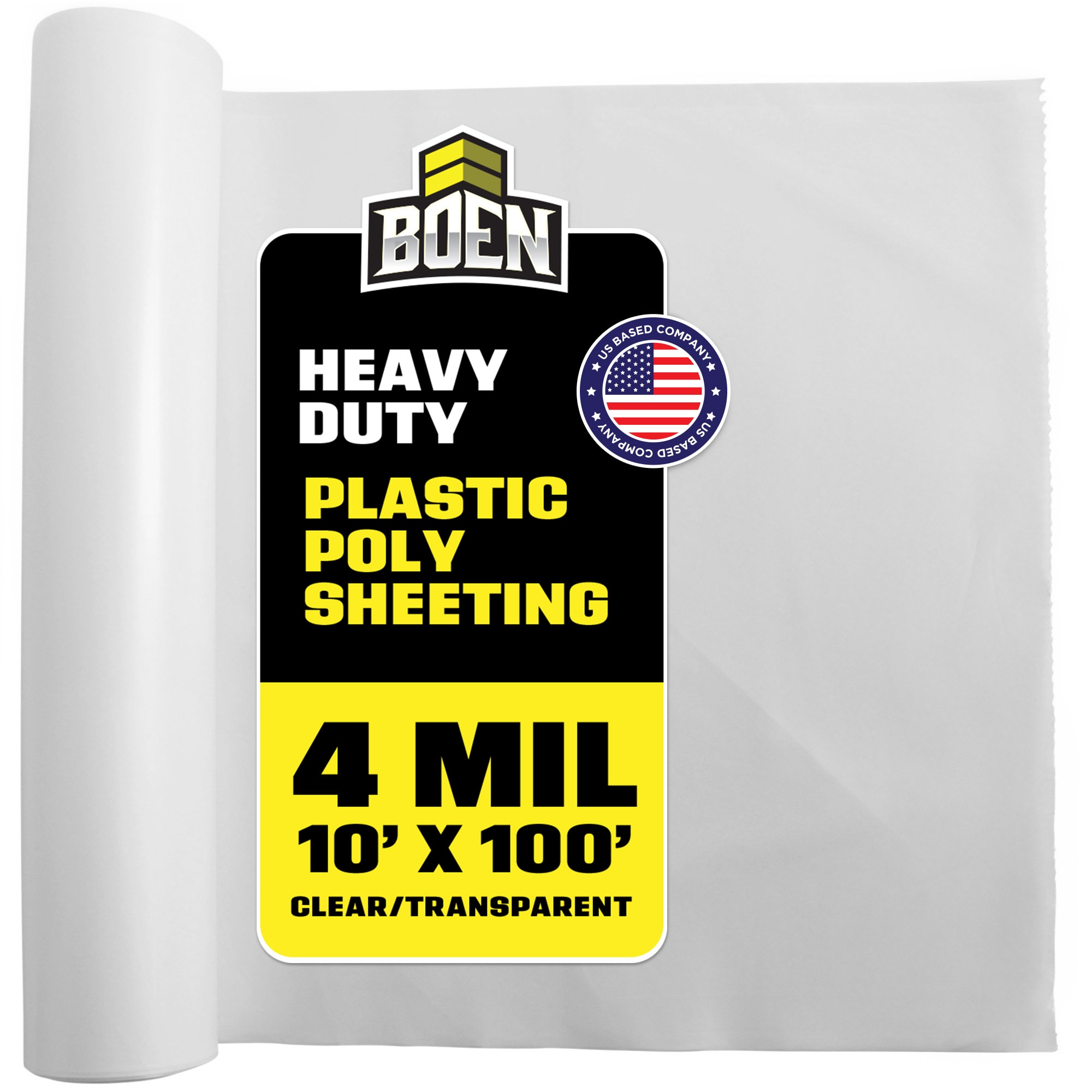 BOEN PS-410 100-Feet x 10-Feet Clear 4-Mils Heavy-duty Plastic sheeting