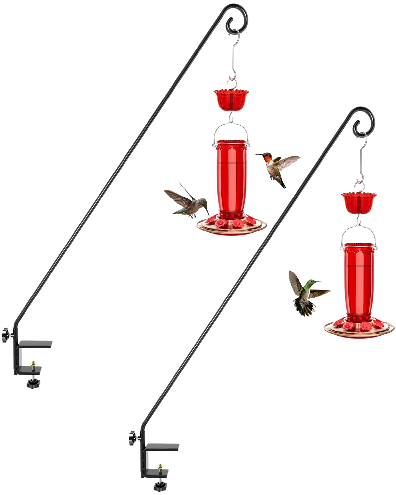 Misopily -  40 Inch Deck Hook for Bird Feeder Outdoors Hanging Squirrel Proof Shepherd Hook Rotat...