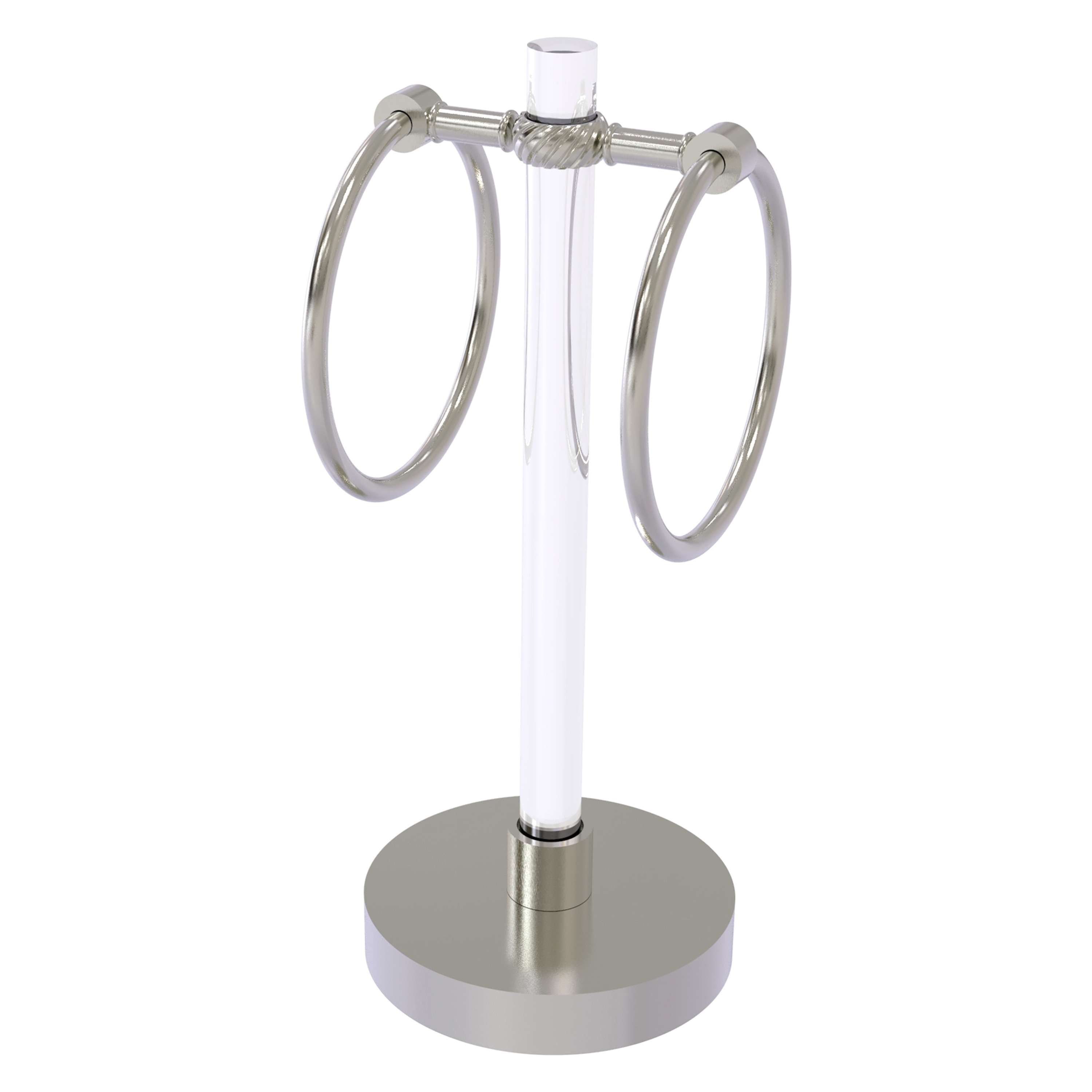 Allied Brass CV-GTRST-10-SN Clearview Satin Nickel Freestanding countertop Single Towel Ring