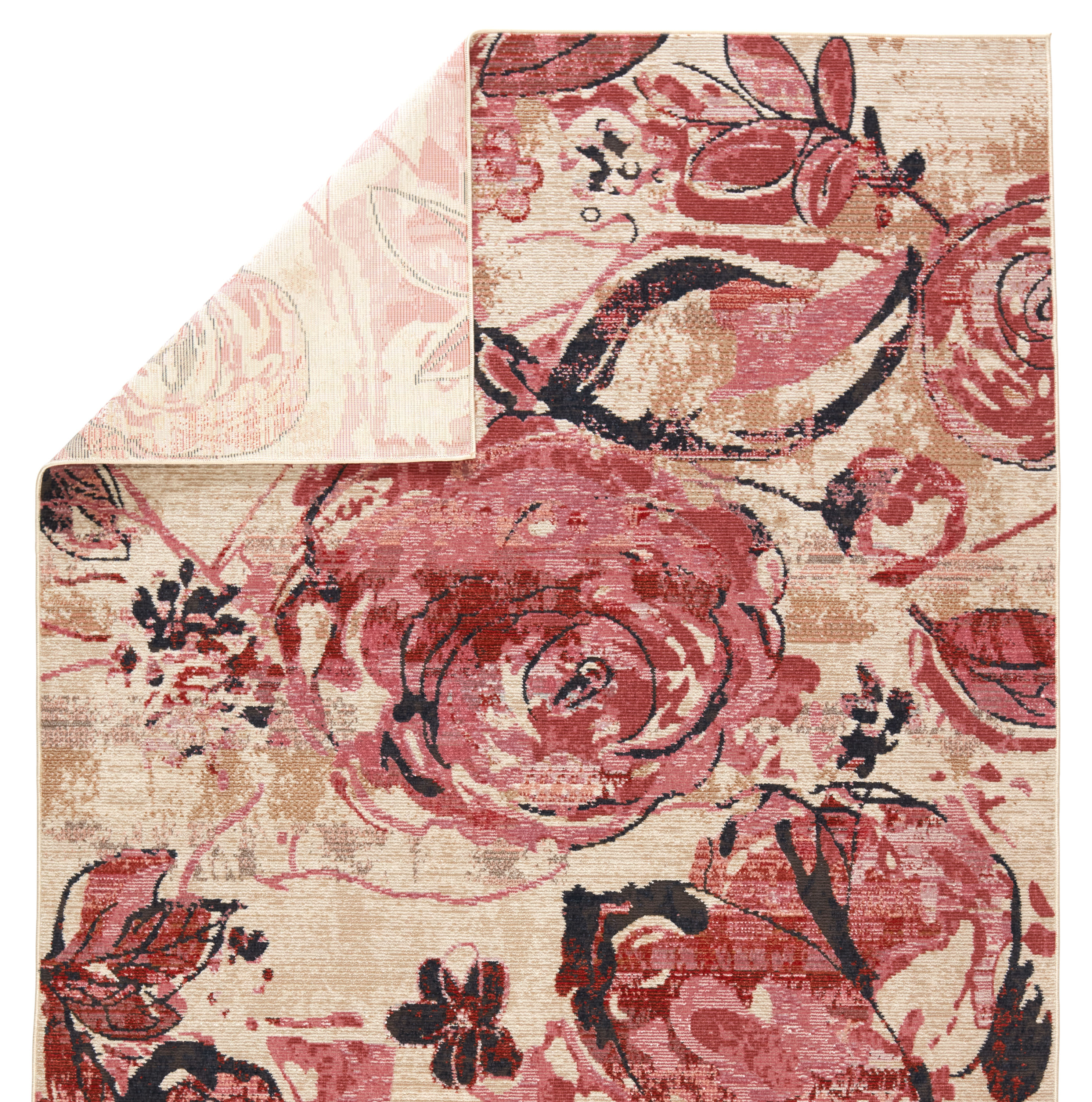 Hermione Red Floral 8' x 10' Synthetic Area Rug