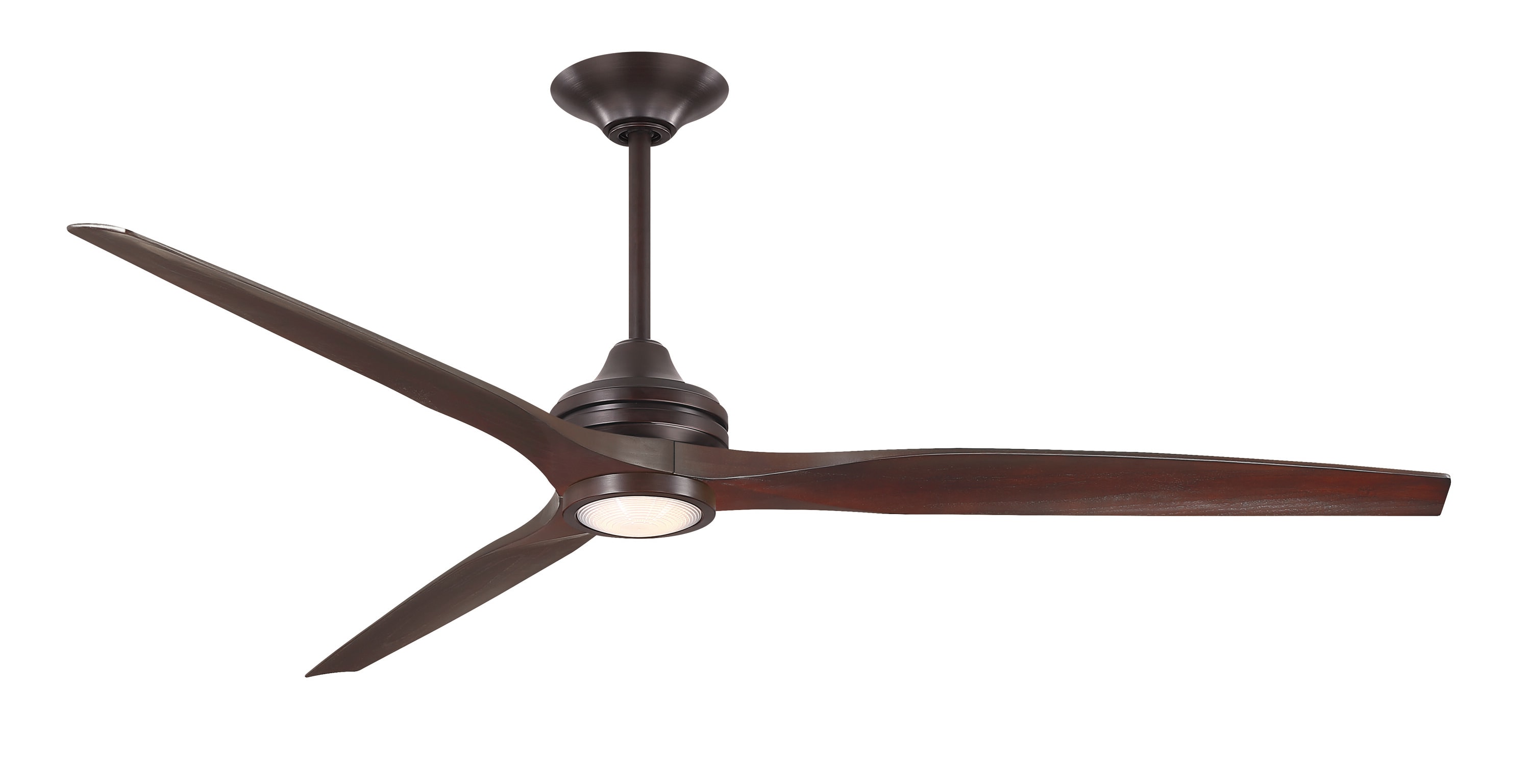 Fanimation Spitfire 72-in Dark Bronze with Dark Walnut Blades Color-changing Integrated LED Indoor/Outdoor Smart Propeller Ceiling Fan with Light and -  FPD6721BDZ-72DWA-LK