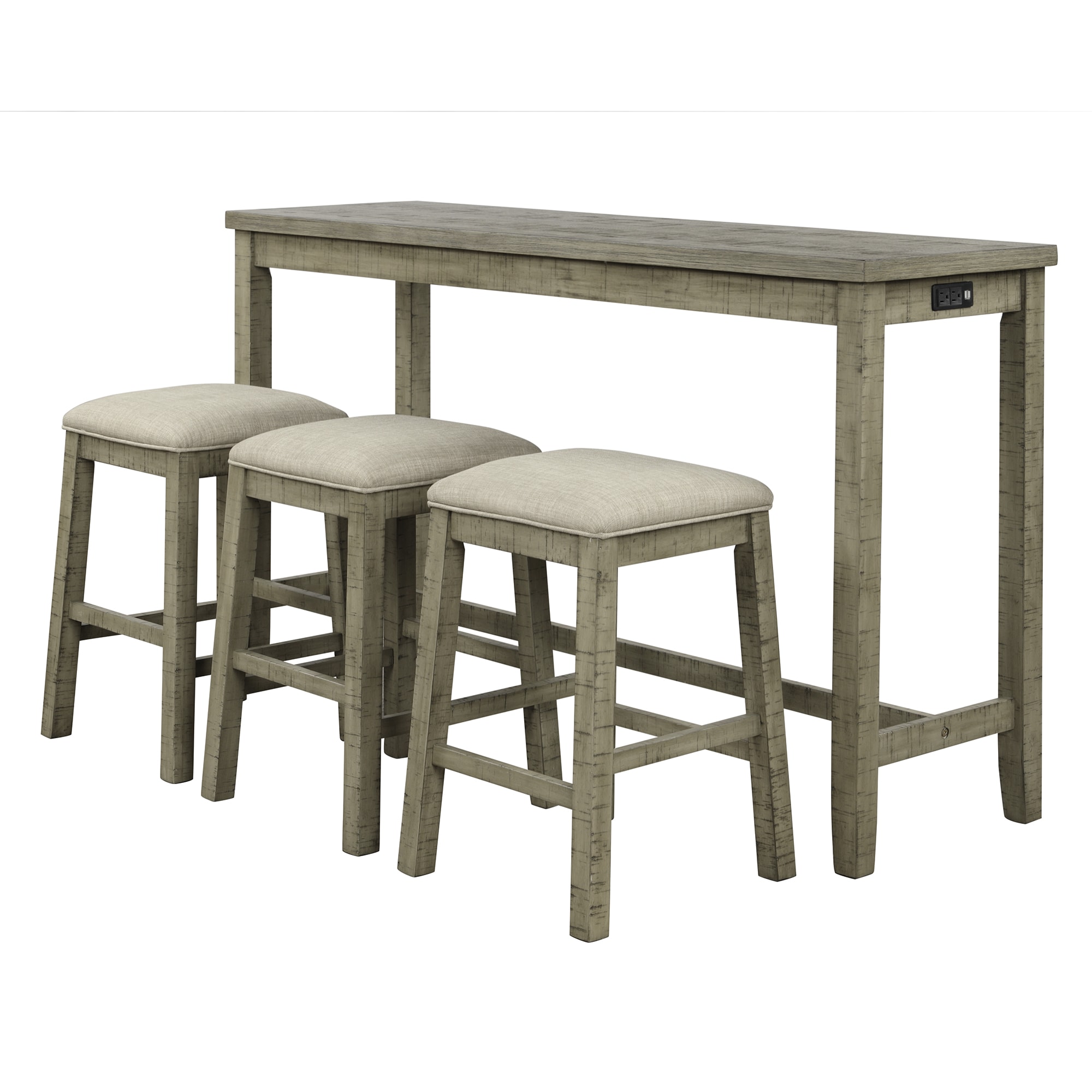 LIVIZA GIZ-MA539GG Green Traditional Dining Room Set with Rectangular Table ( Seats 3 )