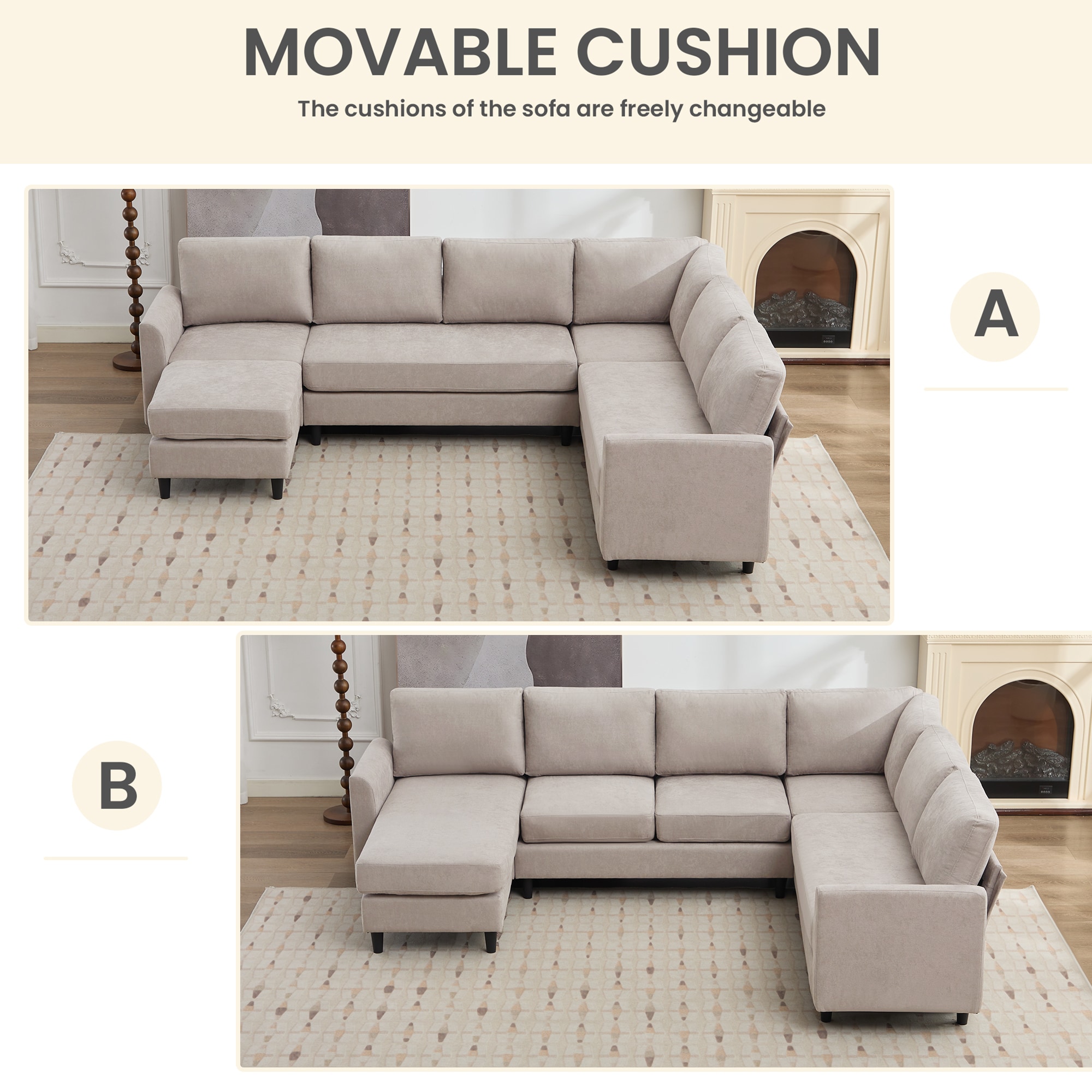 VOUA SAF-XNE4R2G-GY Sofas-Loveseats - View #18
