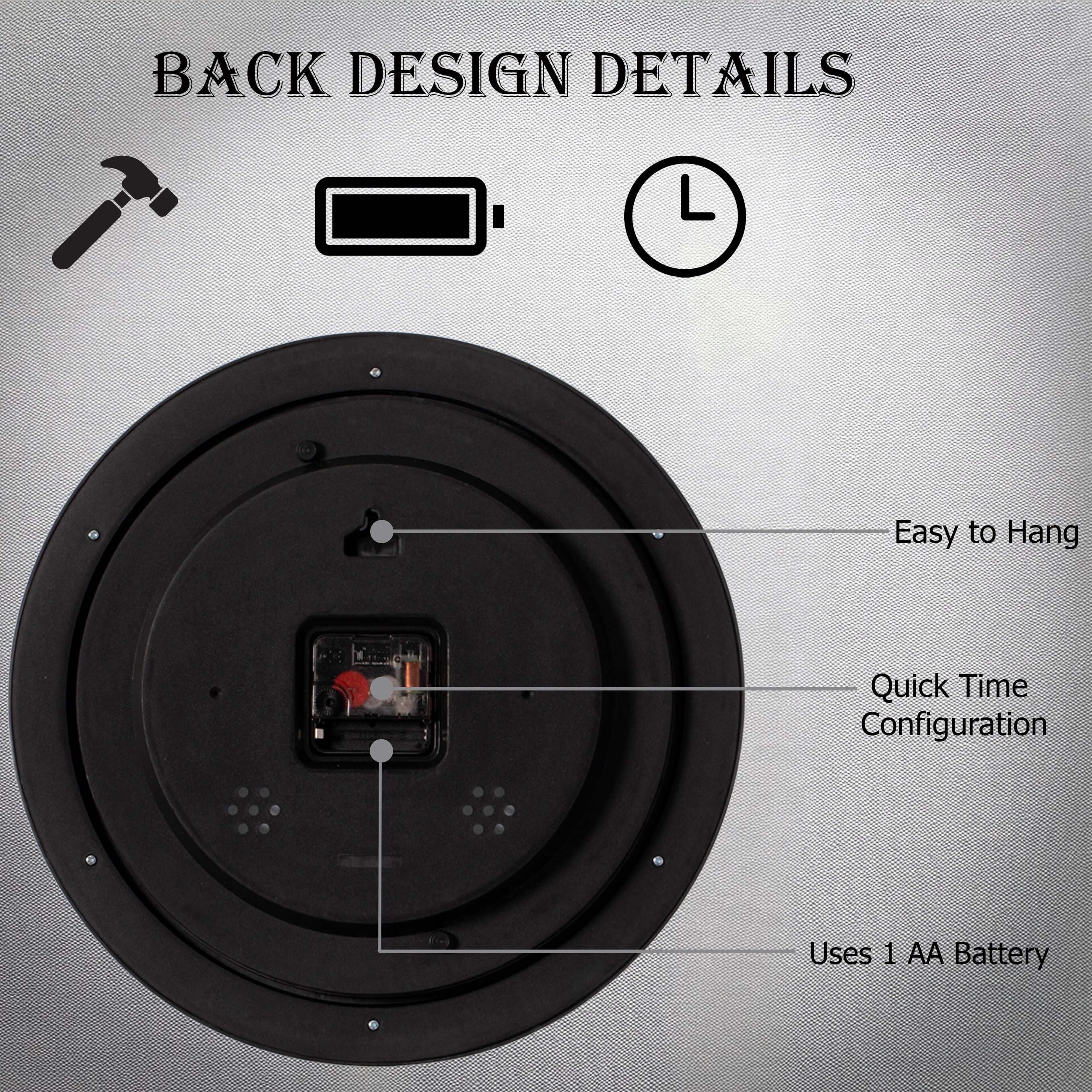 Clockswise QI004510.BK.2 Indoor-Outdoor-Clocks - View #6