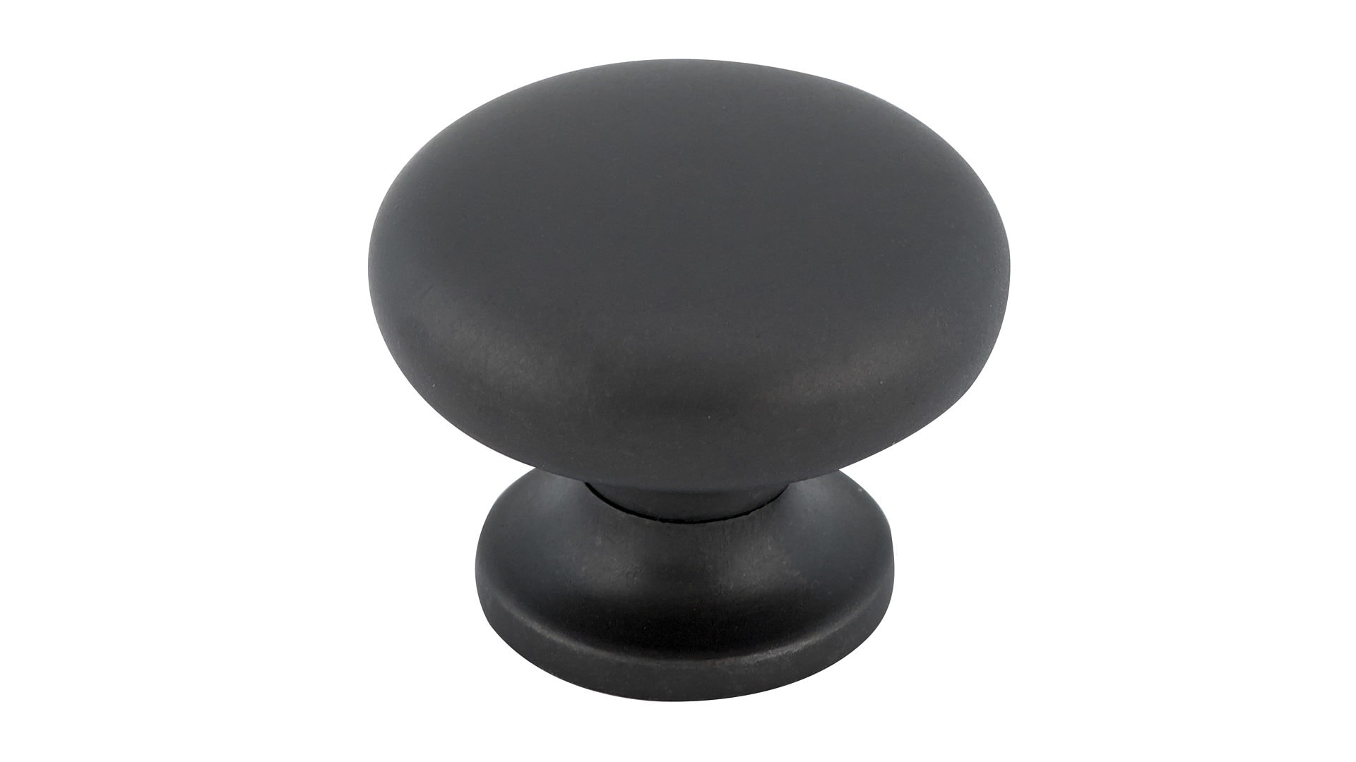 Richelieu BP486900 1-3/8-in Matte Black Mushroom Contemporary Cabinet Knob