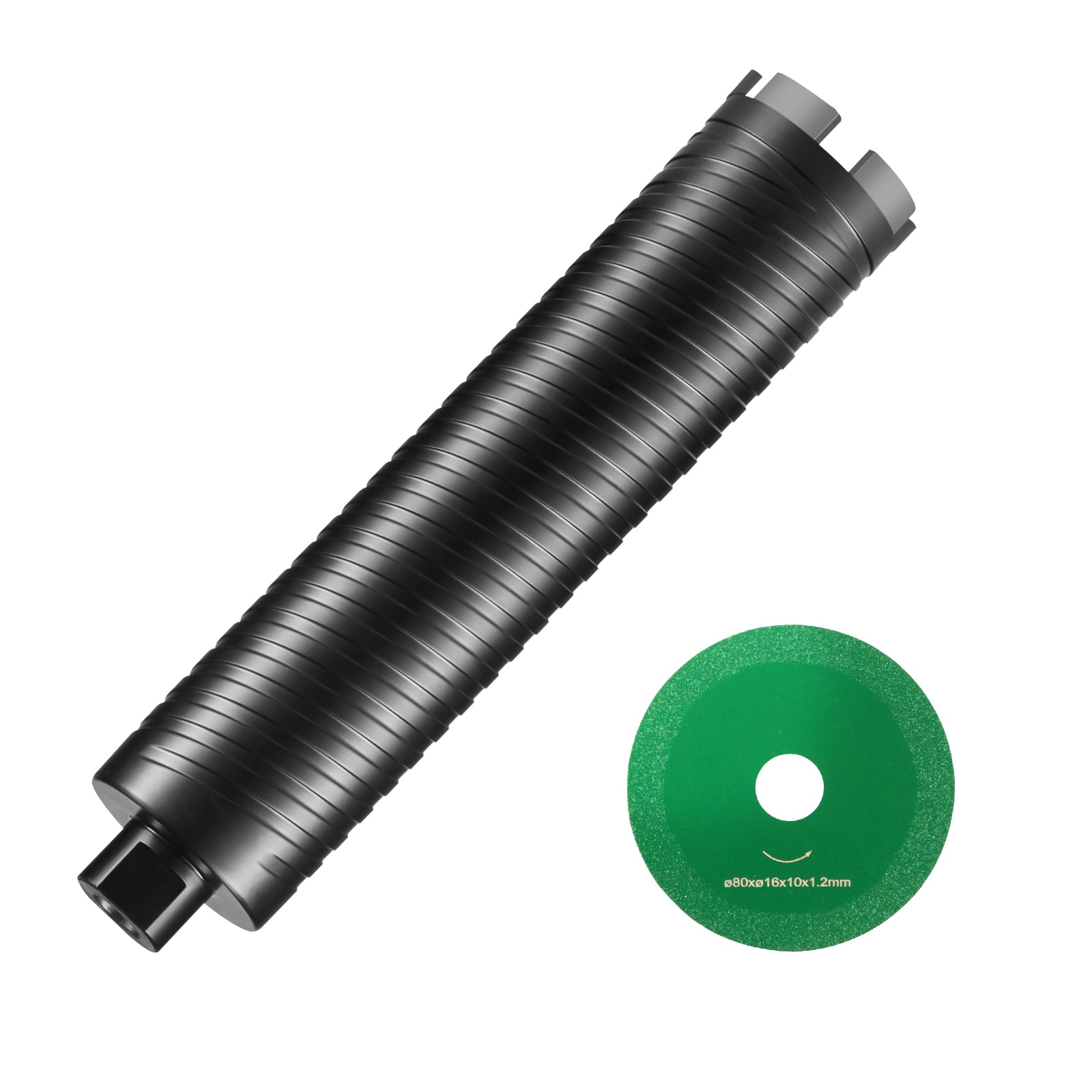 VEVOR SCJGSQXZTGSS00625V0 Core Drill Bit 2.5-IN Wet/Dry Diamond Core Drill Bits for Brick and Block Concrete Core Drill Bit with Pilot Bit Adapter and Saw Blade 9.5-IN Drilling Depth 5/8-IN-11 Inner Thread Laser Welding