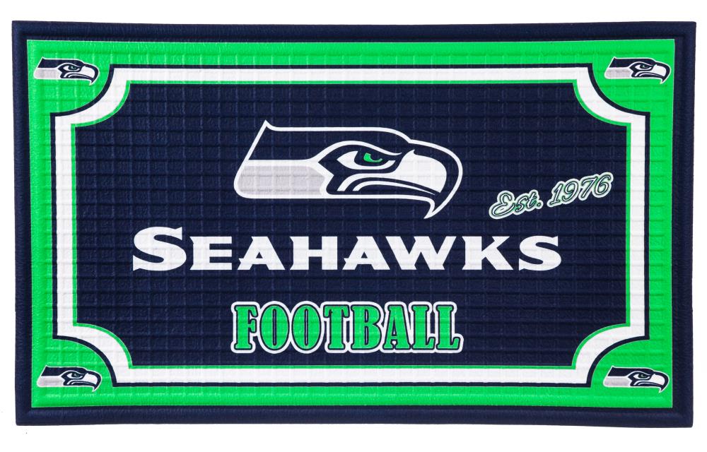 Area Rug with Seattle Seahawks (Blue Background) sports team logo!