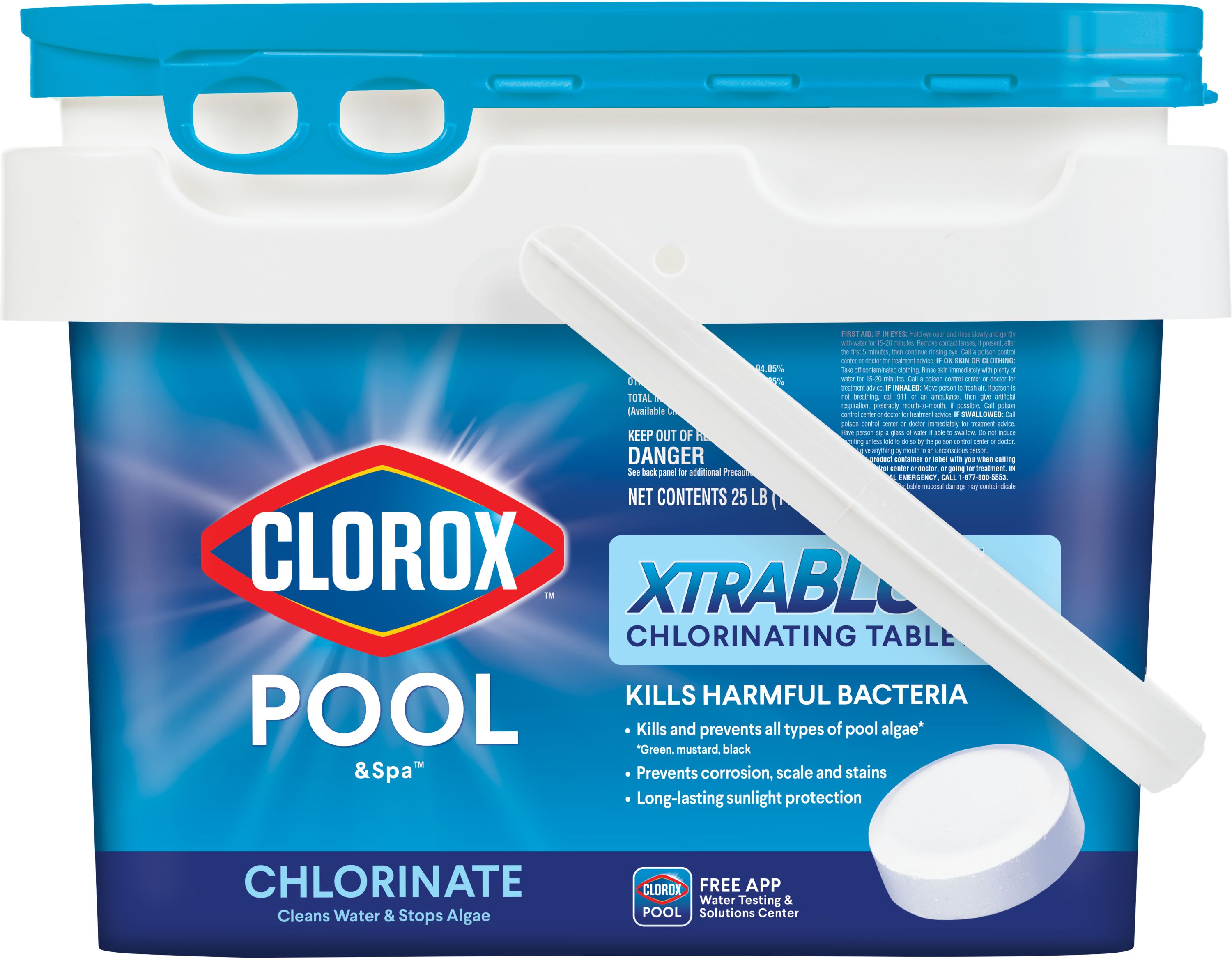 CLOROX Pool & Spa Chlorinating Tablets Chlorine Tabs 25lb Bucket 