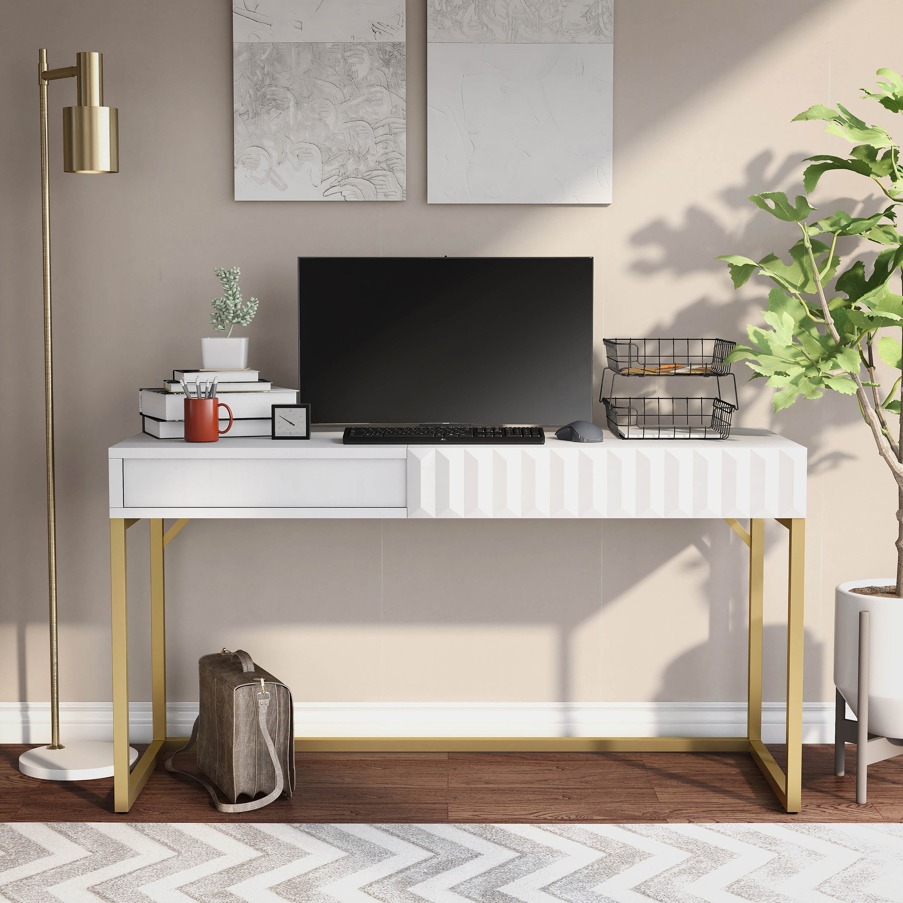 Furniture of America IDF-DK406WH-L desks - View #6