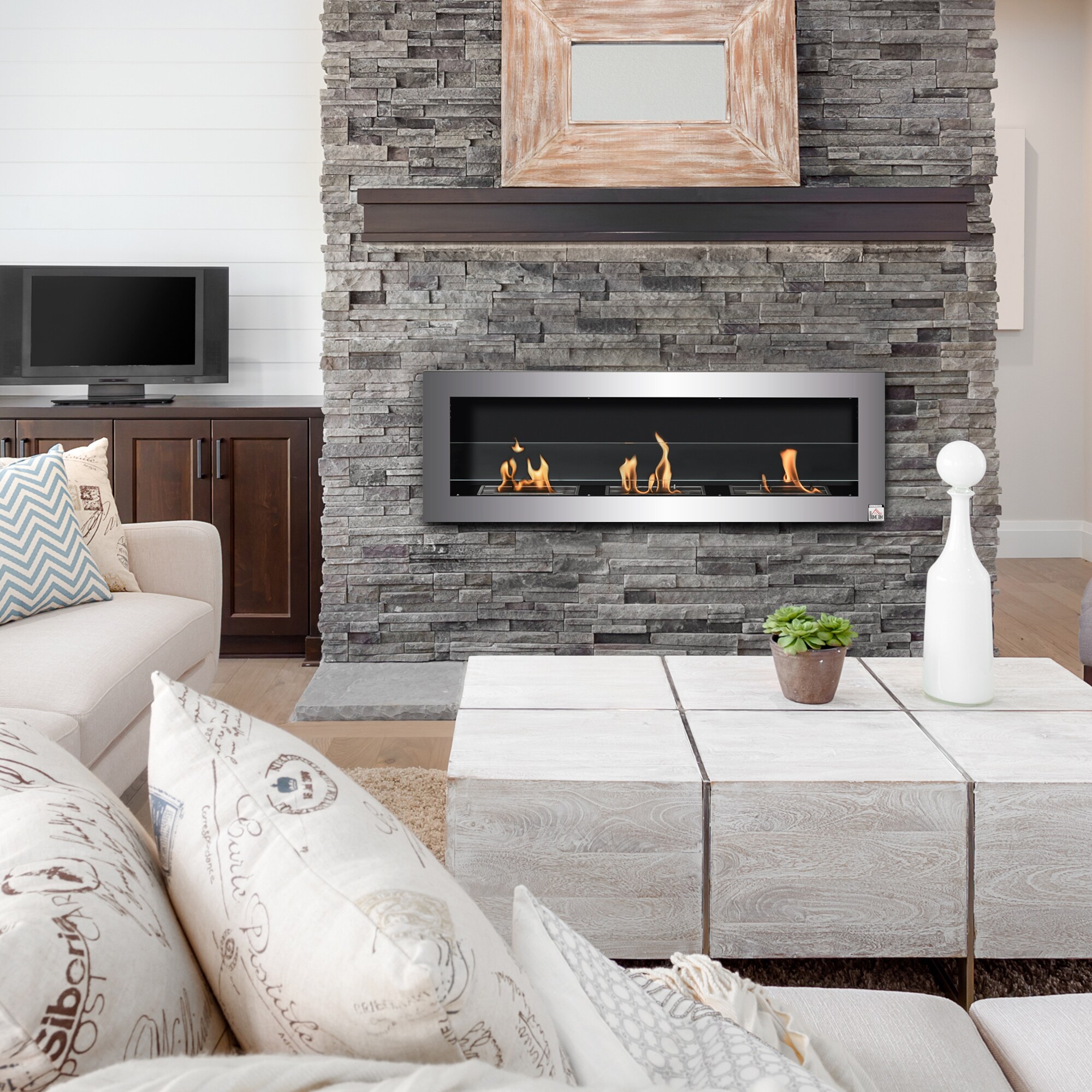 HomCom 820-214SR Gel-Fuel-Fireplaces - View #2