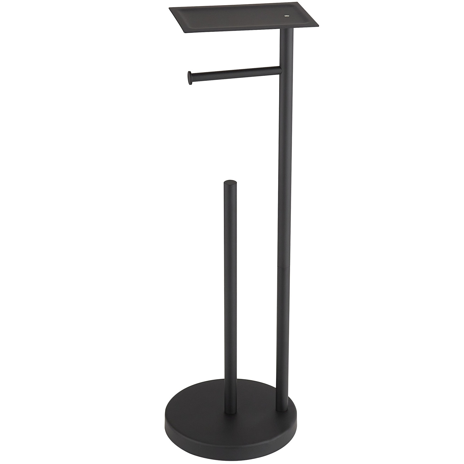 WIZ INJL-002 Matte Black Freestanding Single post Toilet Paper Holder 1 -Rolls