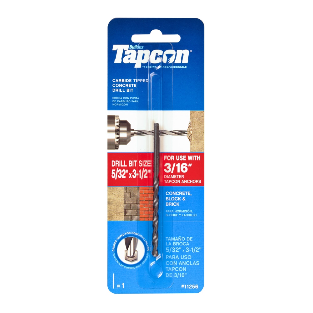 Tapcon 5/32-in x 3-1/2-in Carbide Masonry Drill Bit for Hammer Drill in the  Masonry Drill Bits department at