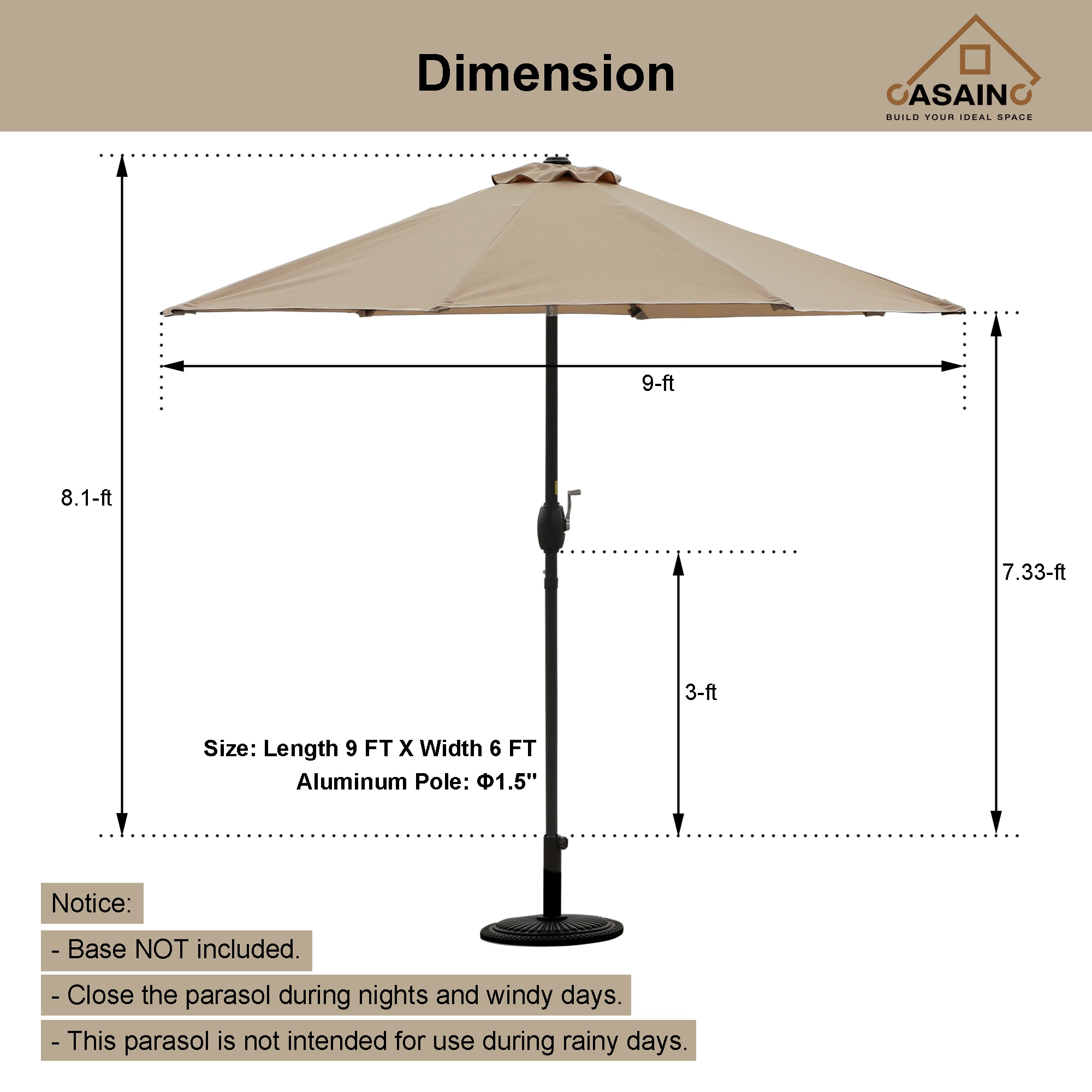 CASAINC WF-SM-043BG Umbrellas-2 - View #4