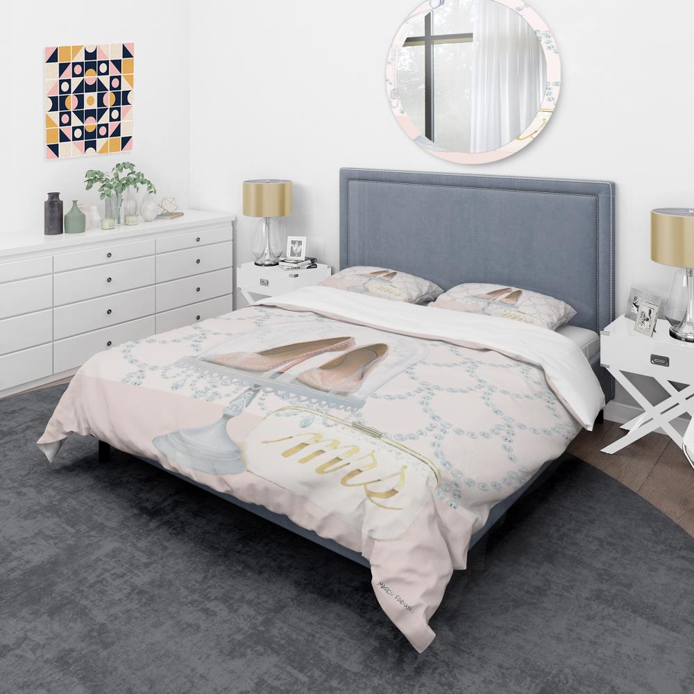 Designart BED30794-Q 3 -Piece Beige Queen Duvet cover Set
