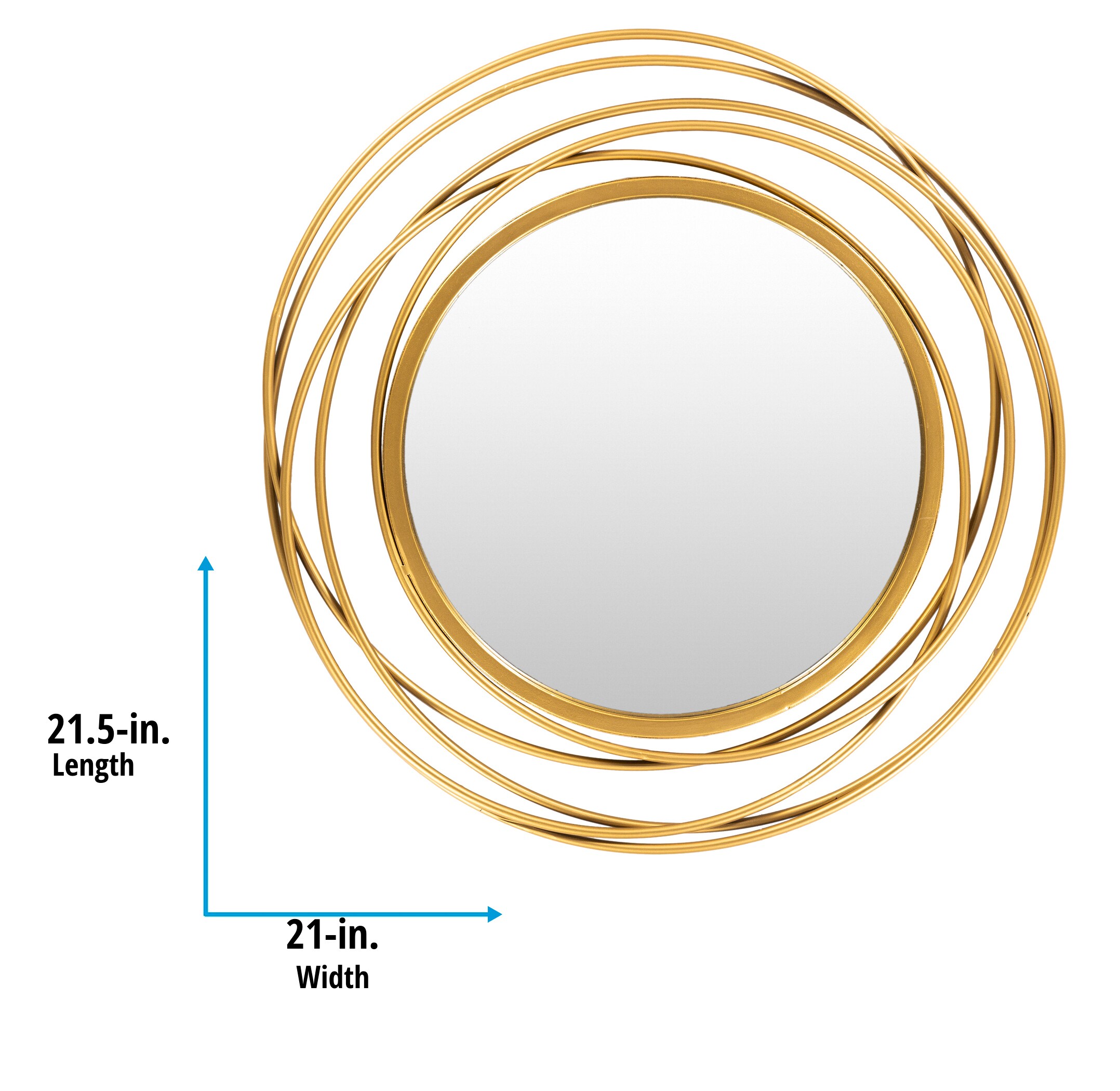 Livabliss 3 In W X 22 In H Round Gold Framed Wall Mirror At Lowes Com   60822630 