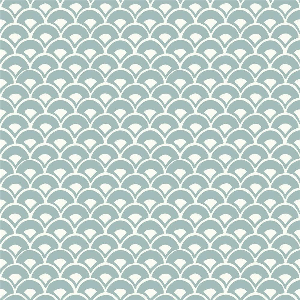 Magnolia Home MK1157 56-sq ft Nautilus Blue Paper Abstract Prepasted Soak and Hang Wallpaper