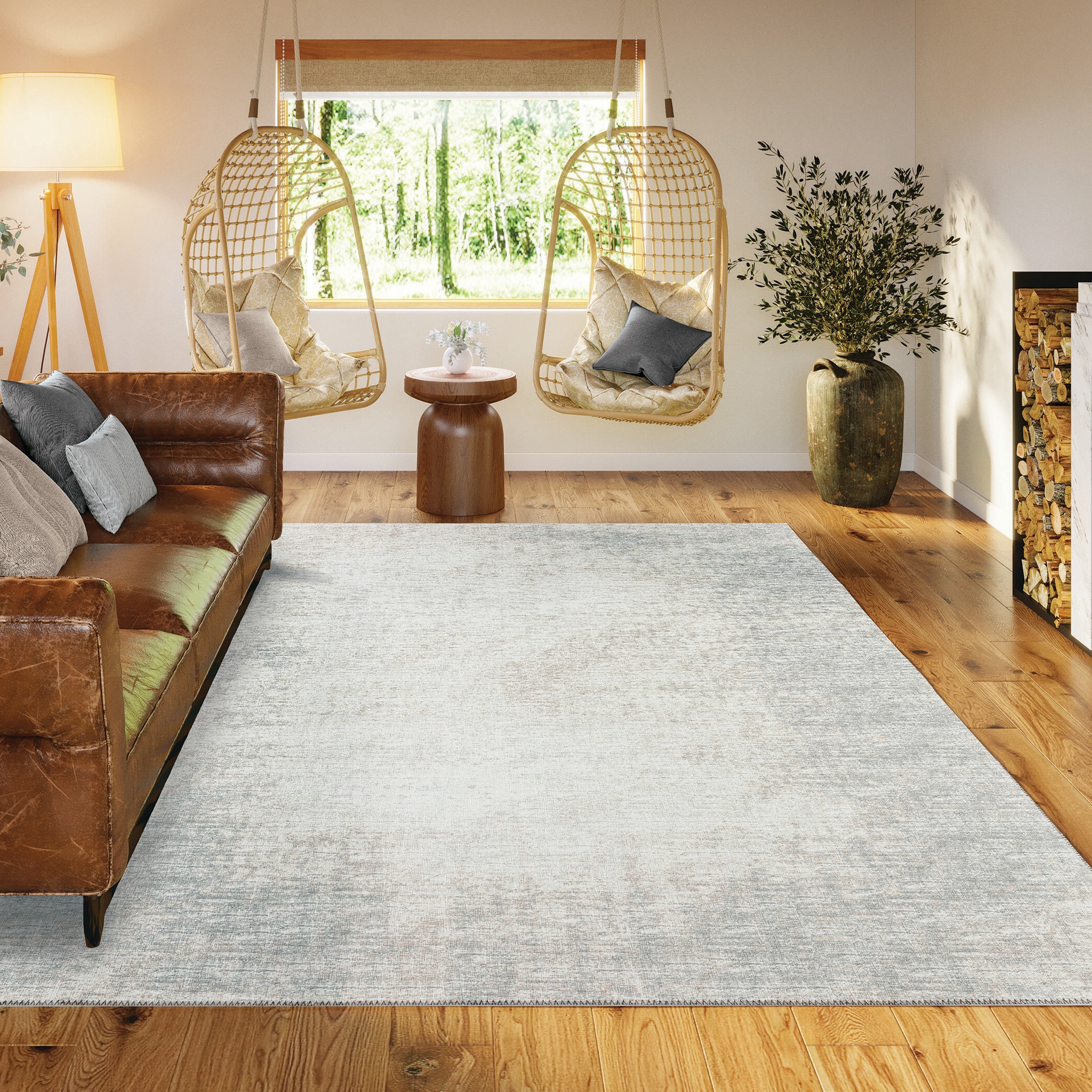 Rylee Gray Flat Woven Washable 8' x 10' Area Rug