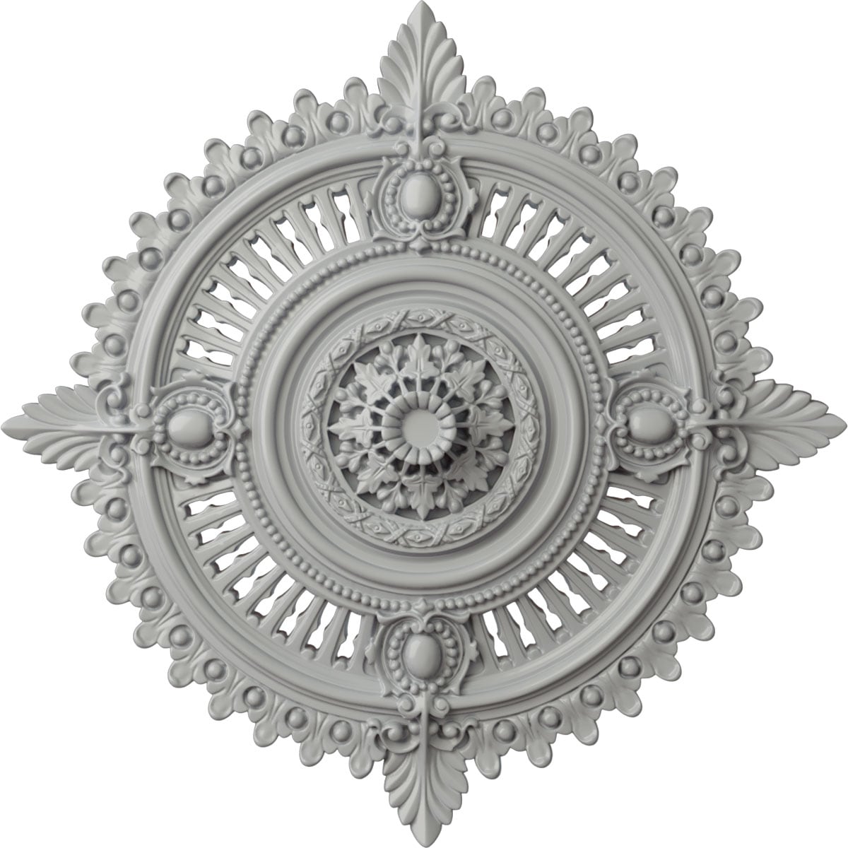 Ekena Millwork CM29HYFRF Haylynn 29.125-in W x 29.125-in L Painted Frost Polyurethane Whole Ceiling Medallion