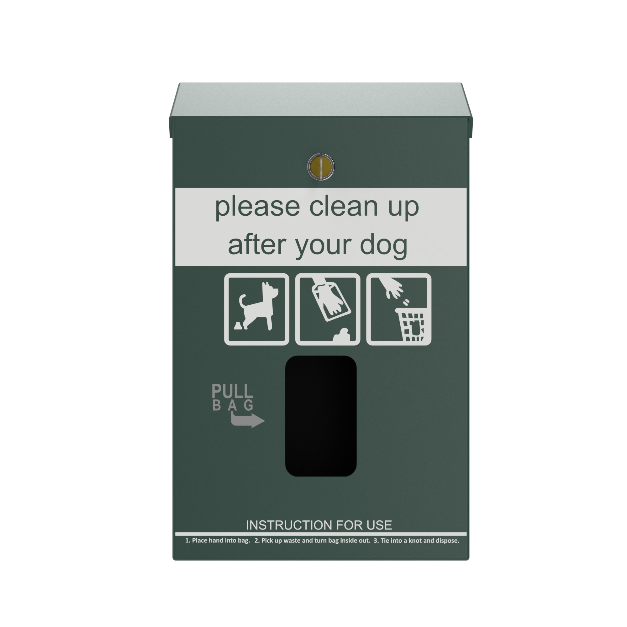 Furloo Outdoor Pet Waste Bag Dispenser with Glow-in-the-Dark Wall Mounted Dog Waste Header Bag Locking Dispenser #FLO13H-D-GGRI