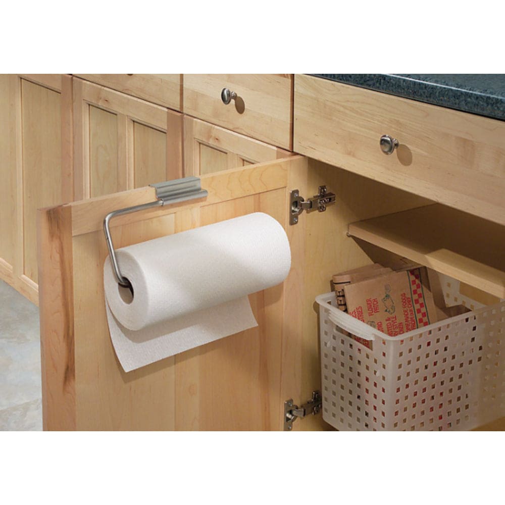 iDesign  Brushed 18 8 Stainless Steel Door Mount Paper Towel Holder 5.3 in H x 1.8 in W x 11.8 in L