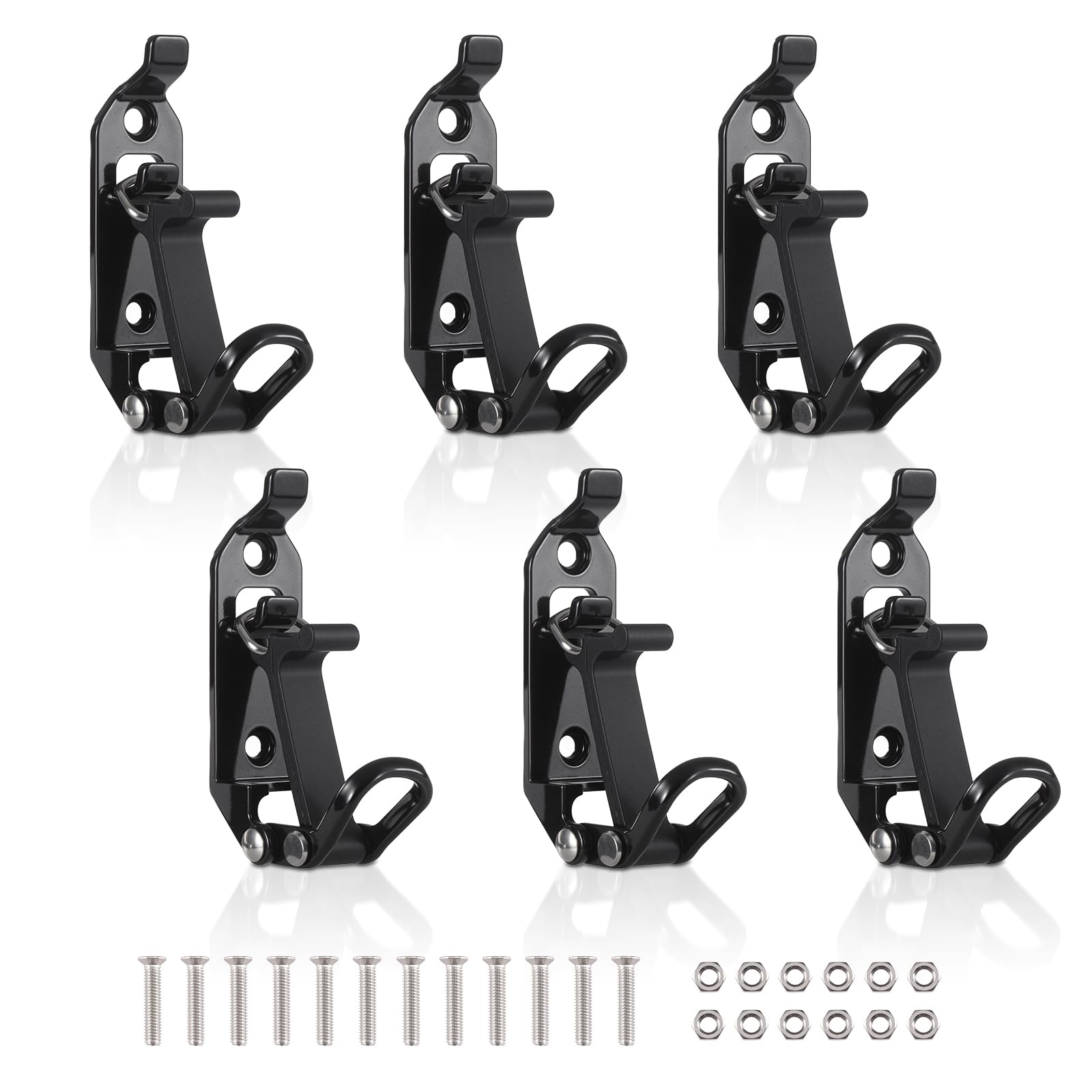 SenQWFa -  6-Pack Shovel Mount Heavy-Duty Black Shovel Holder for Truck Universal Roof Rack Shove...