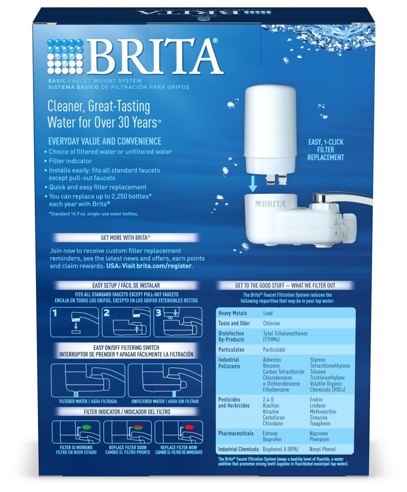 Brita On Tap Water Filtration System Replacement Filters For Faucets 100  gal Filter Life Blue White 6 Carton - Office Depot