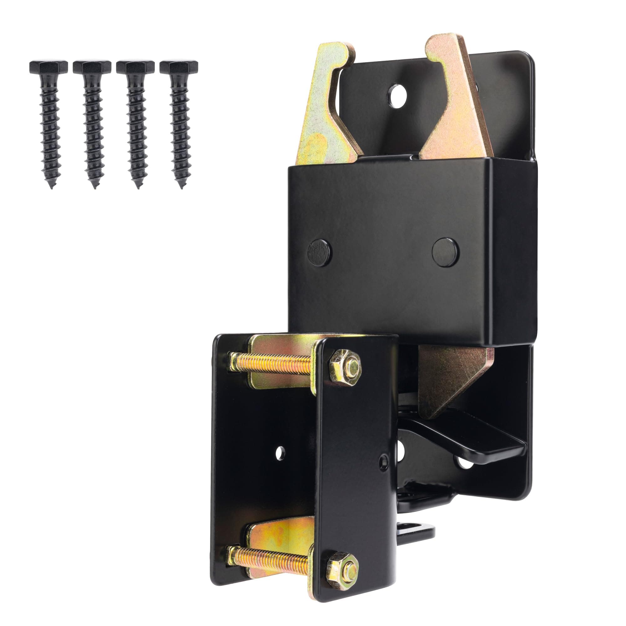 Phewnyzo  Two Way Lockable Gate Latch Heavy Duty Black Anti Sag Farm Gate Latch for Livestock Metal Gates Ranch Fences Stables Fits 1 and Five